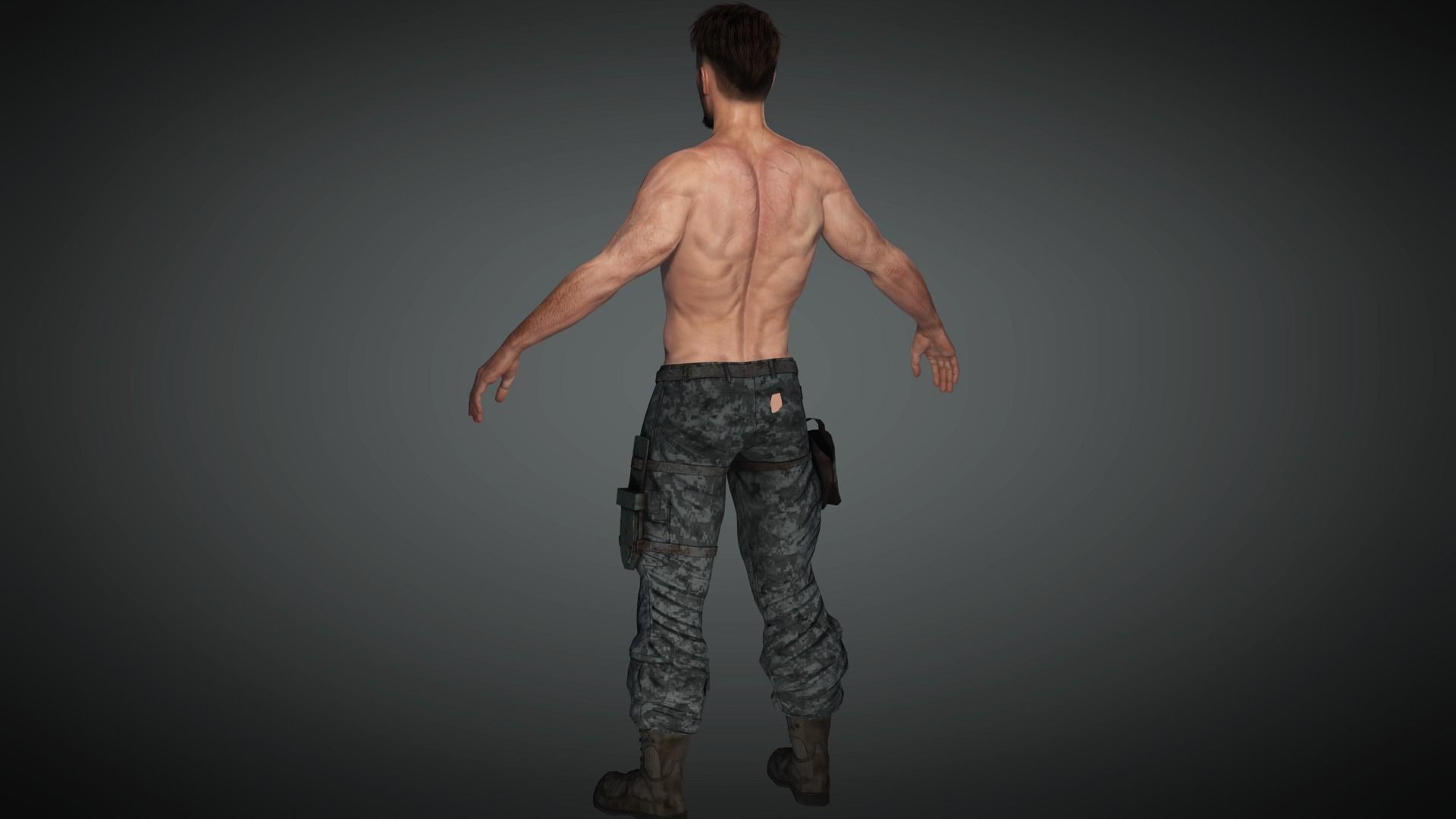 AAA Military Male Character 03 Low-poly 3D model_13