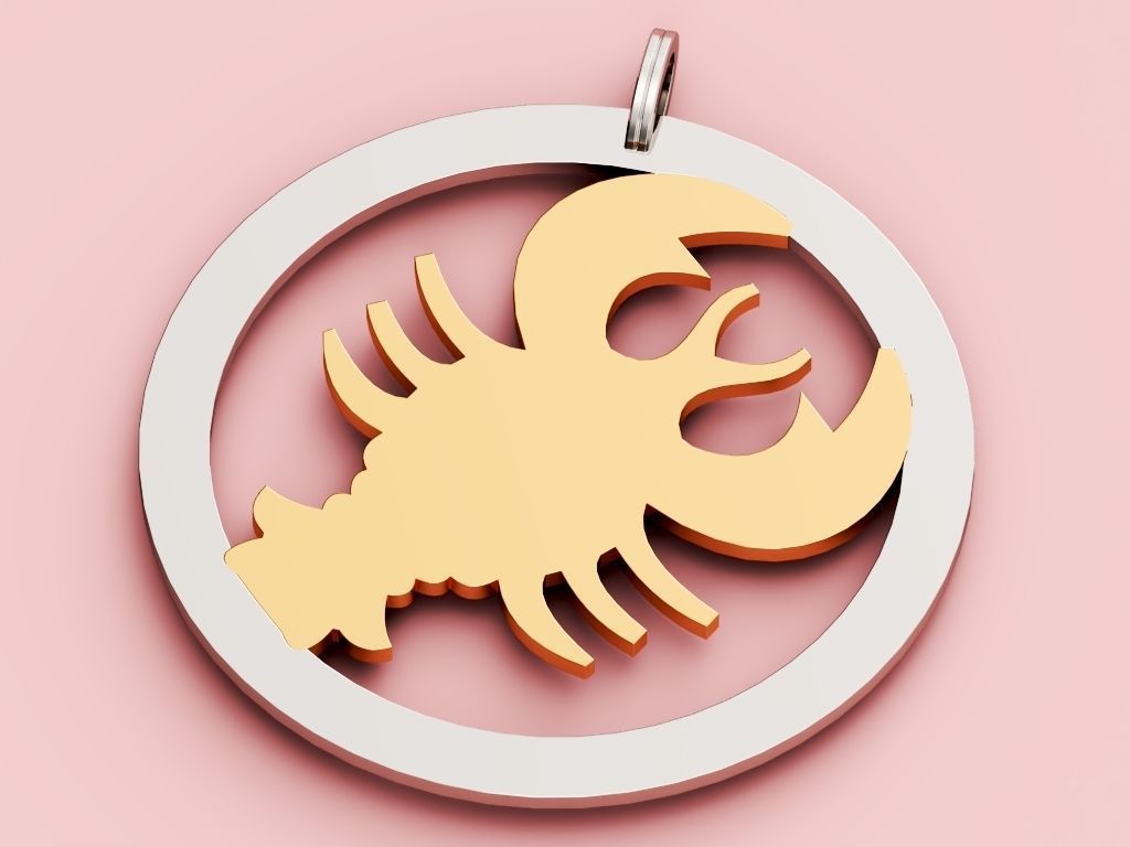 Cancer Pendant 3D print model_1