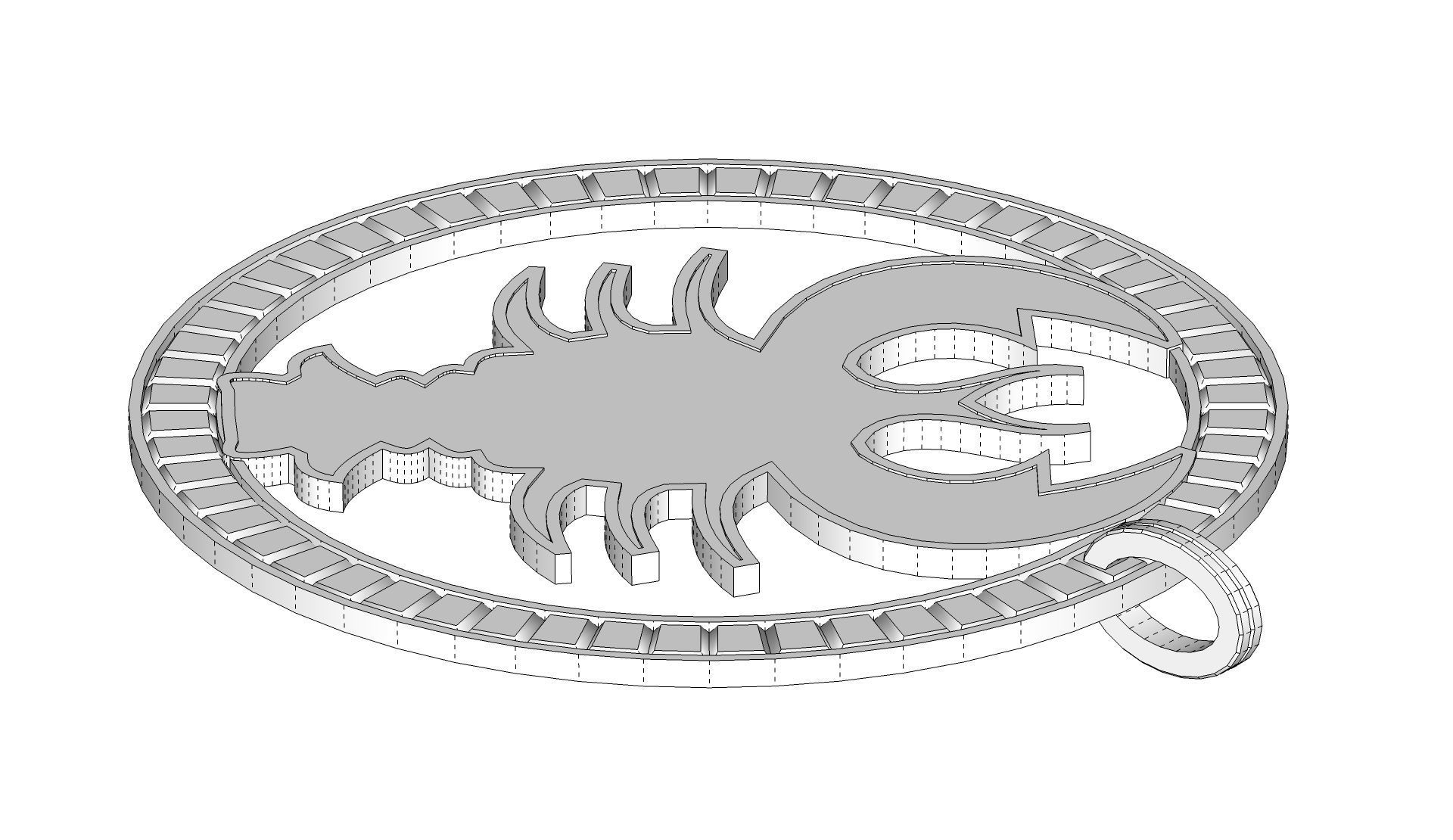 Cancer Pendant 3D print model_9