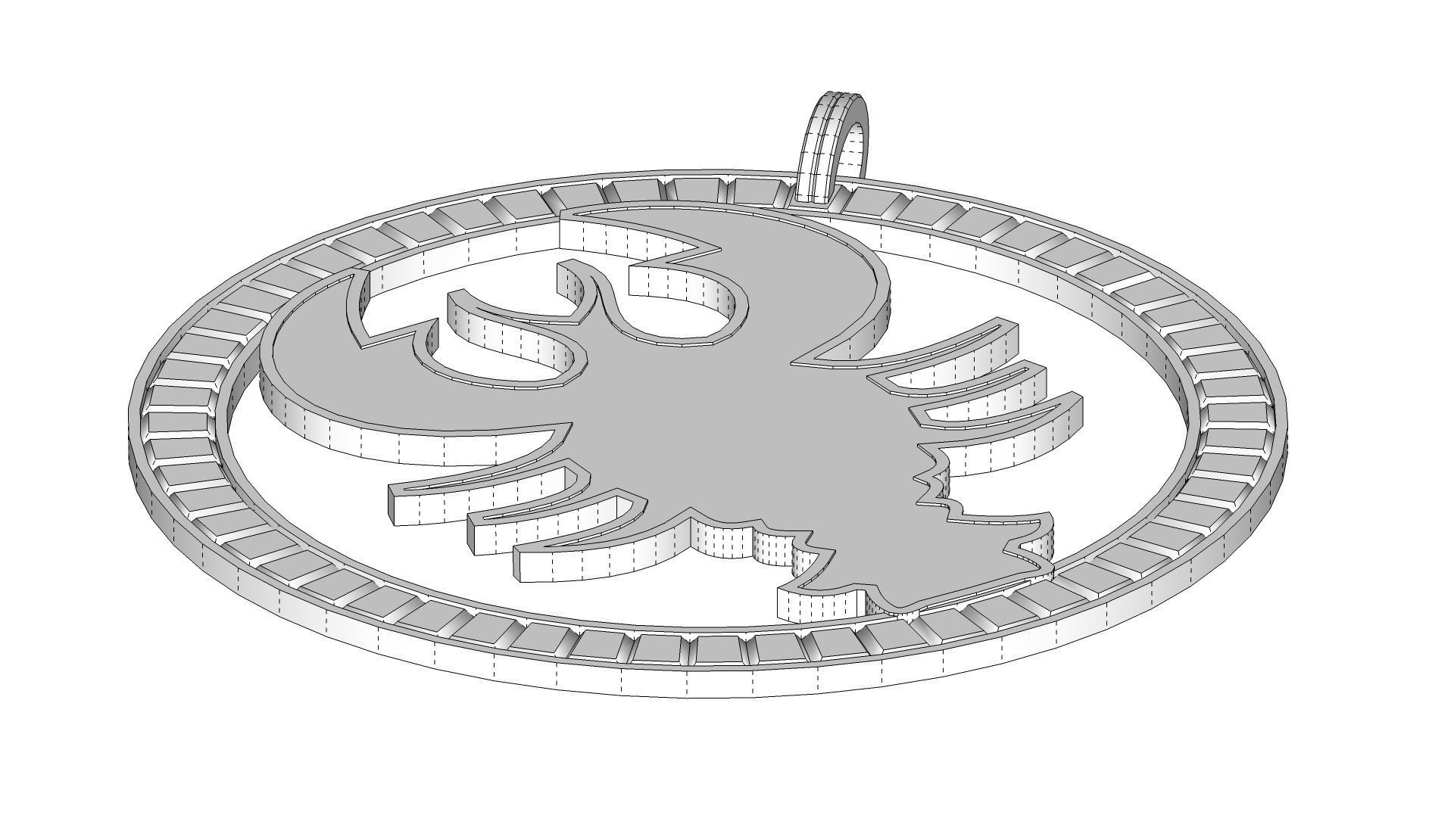 Cancer Pendant 3D print model_7