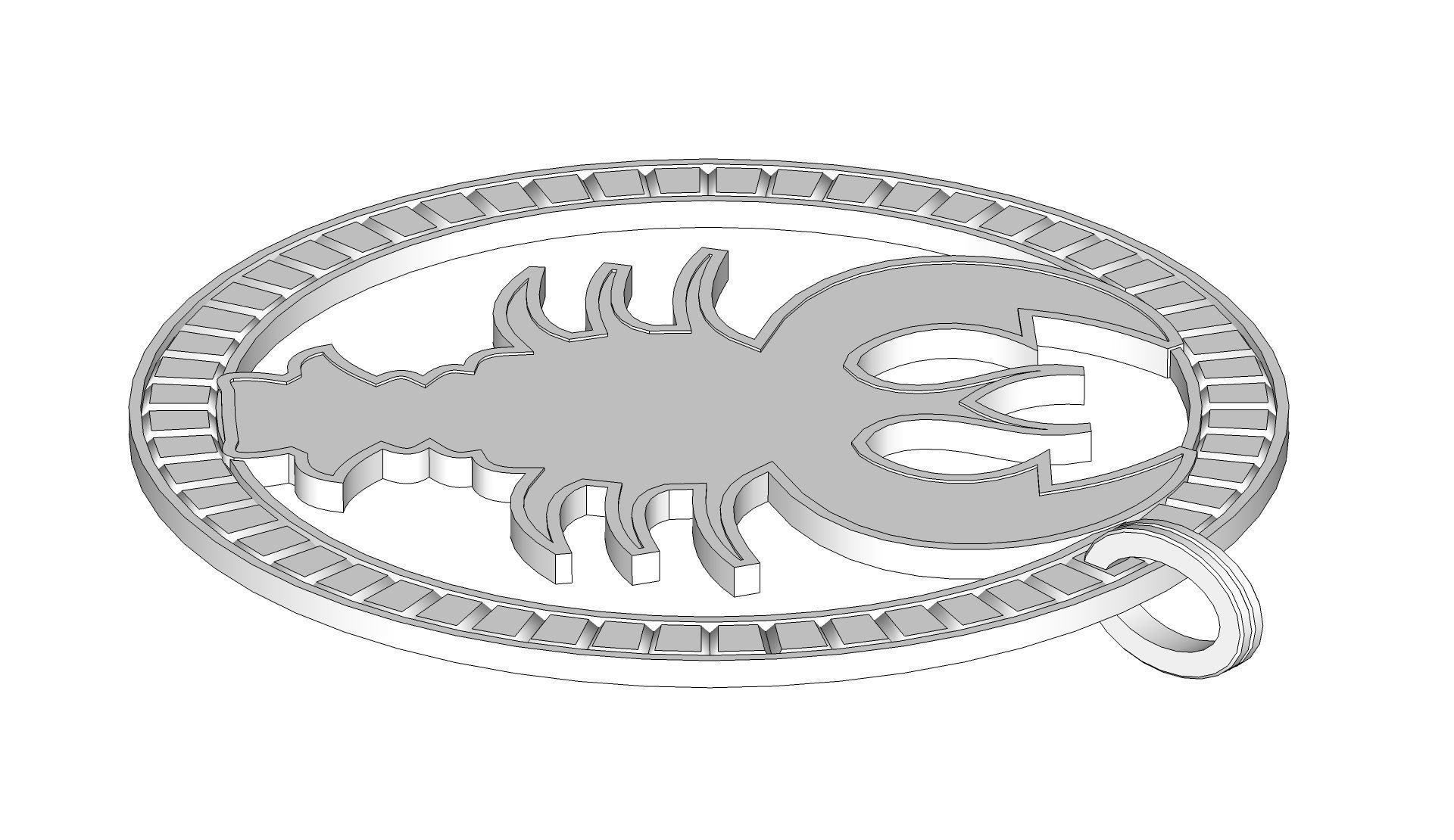 Cancer Pendant 3D print model_8