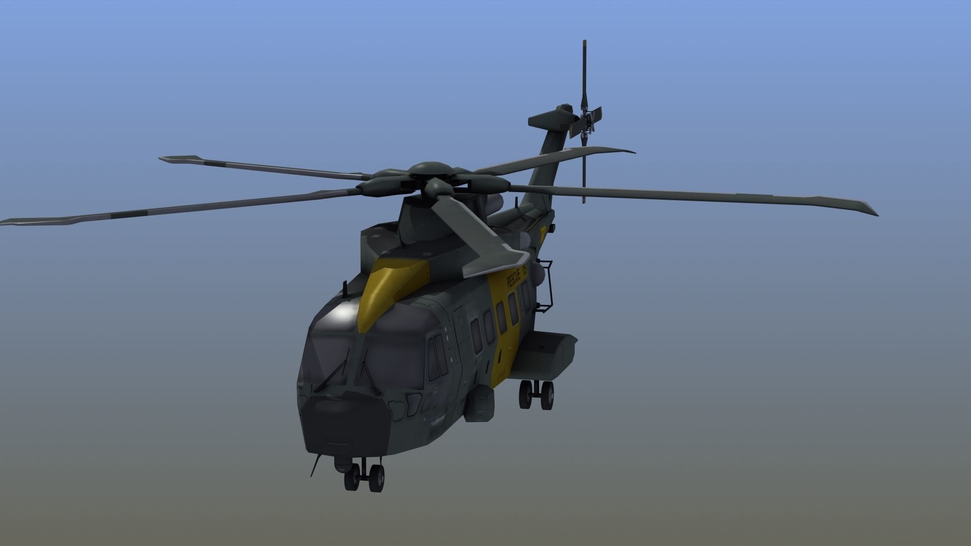 AW101 Merlin Rescue LD1 Low-poly 3D model_14