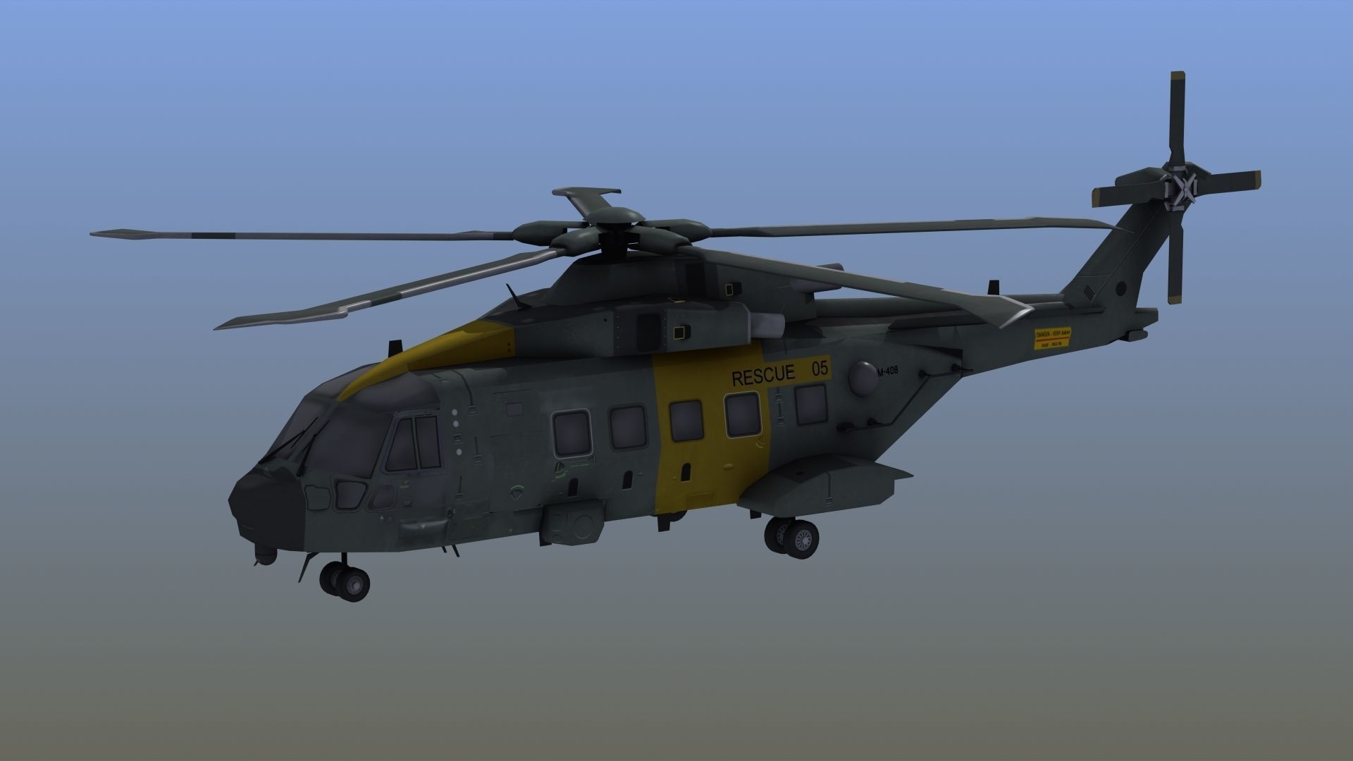 AW101 Merlin Rescue LD1 Low-poly 3D model_2