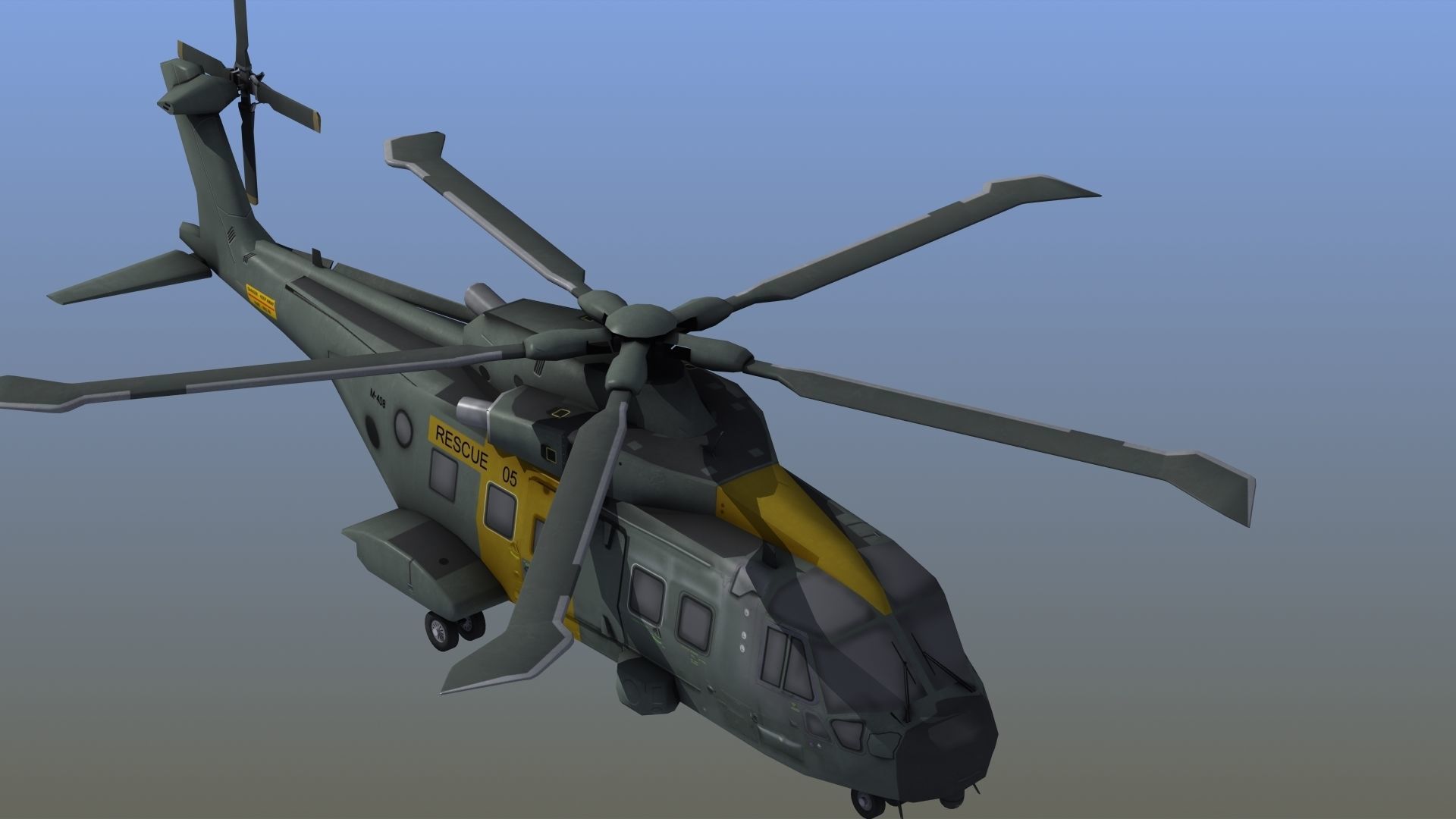 AW101 Merlin Rescue LD1 Low-poly 3D model_18