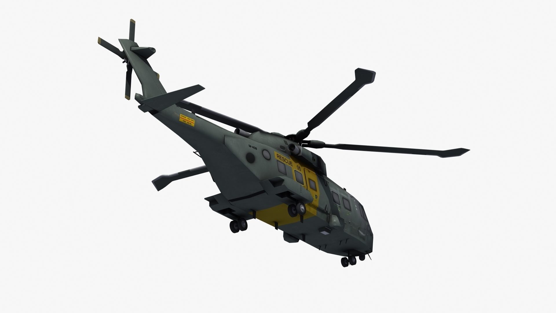 AW101 Merlin Rescue LD1 Low-poly 3D model_26