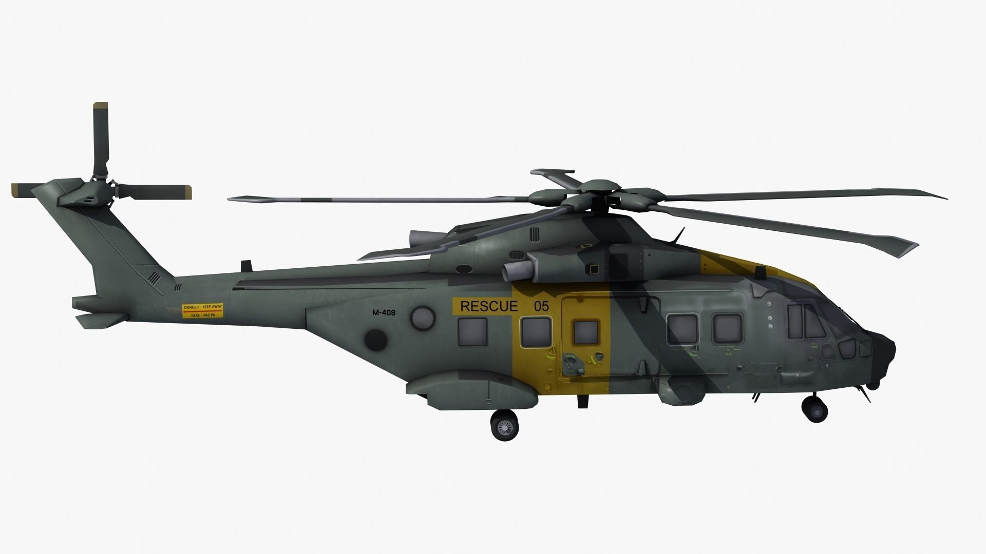 AW101 Merlin Rescue LD1 Low-poly 3D model_29