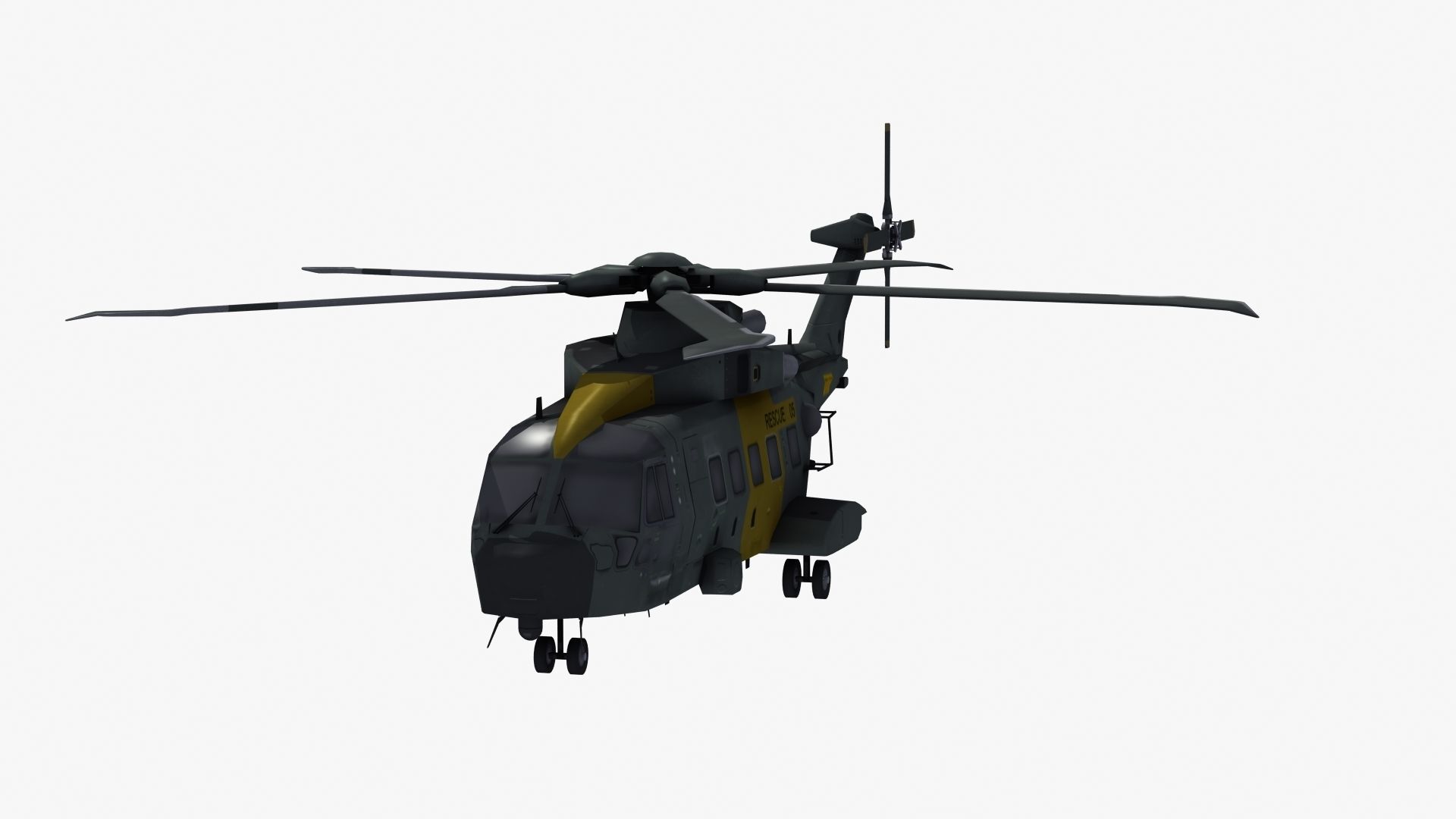 AW101 Merlin Rescue LD1 Low-poly 3D model_32