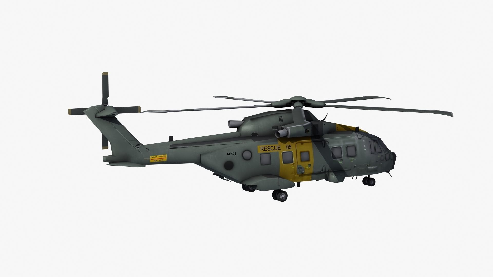 AW101 Merlin Rescue LD1 Low-poly 3D model_30