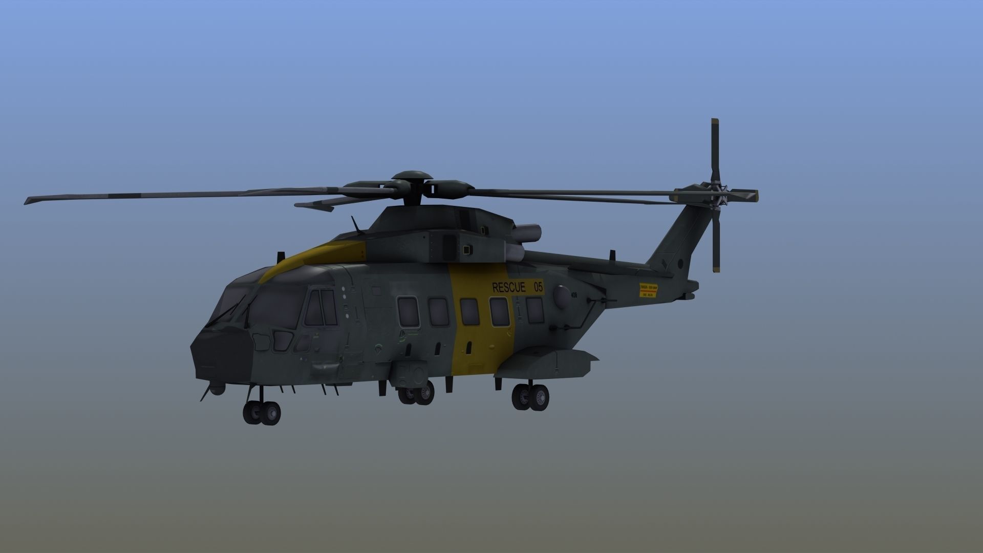 AW101 Merlin Rescue LD1 Low-poly 3D model_11