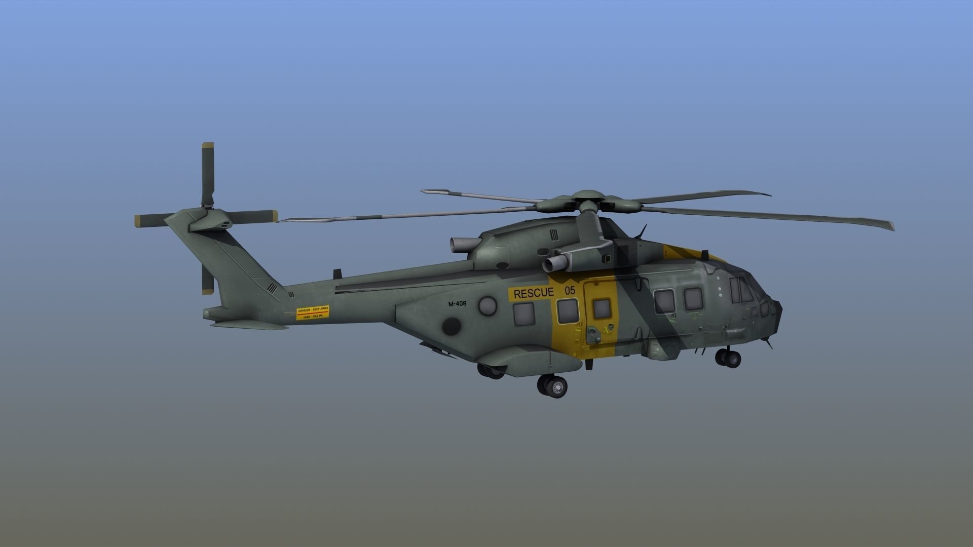 AW101 Merlin Rescue LD1 Low-poly 3D model_10