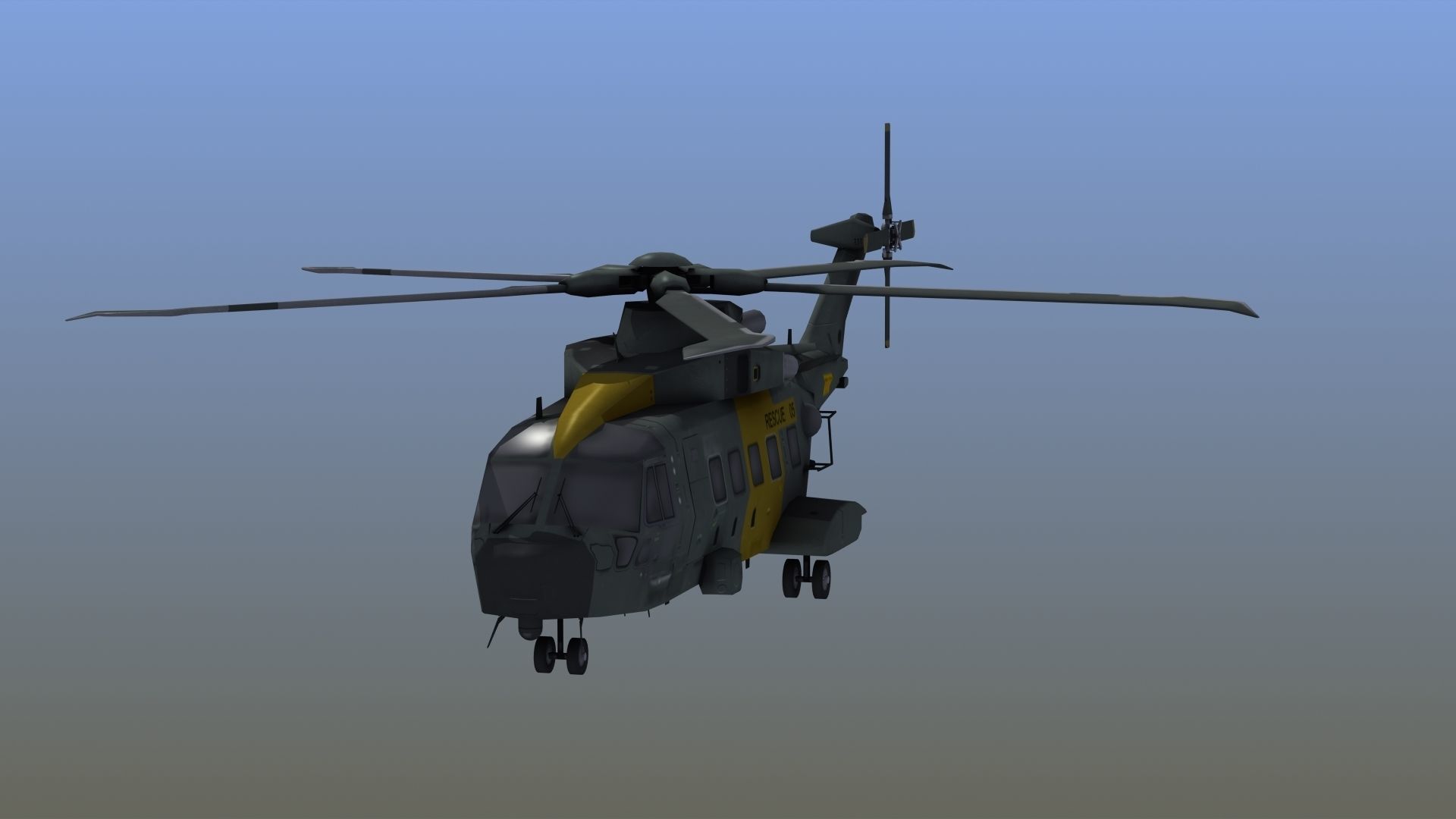 AW101 Merlin Rescue LD1 Low-poly 3D model_12