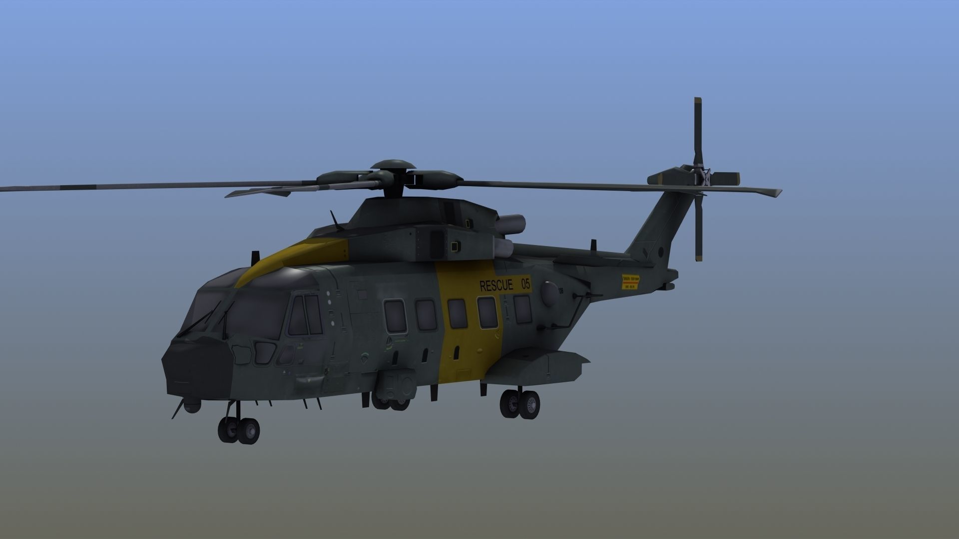 AW101 Merlin Rescue LD1 Low-poly 3D model_15