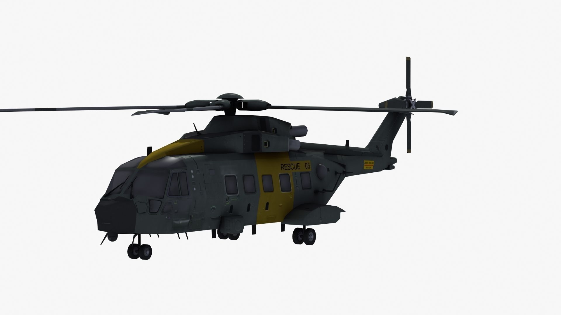 AW101 Merlin Rescue LD1 Low-poly 3D model_35