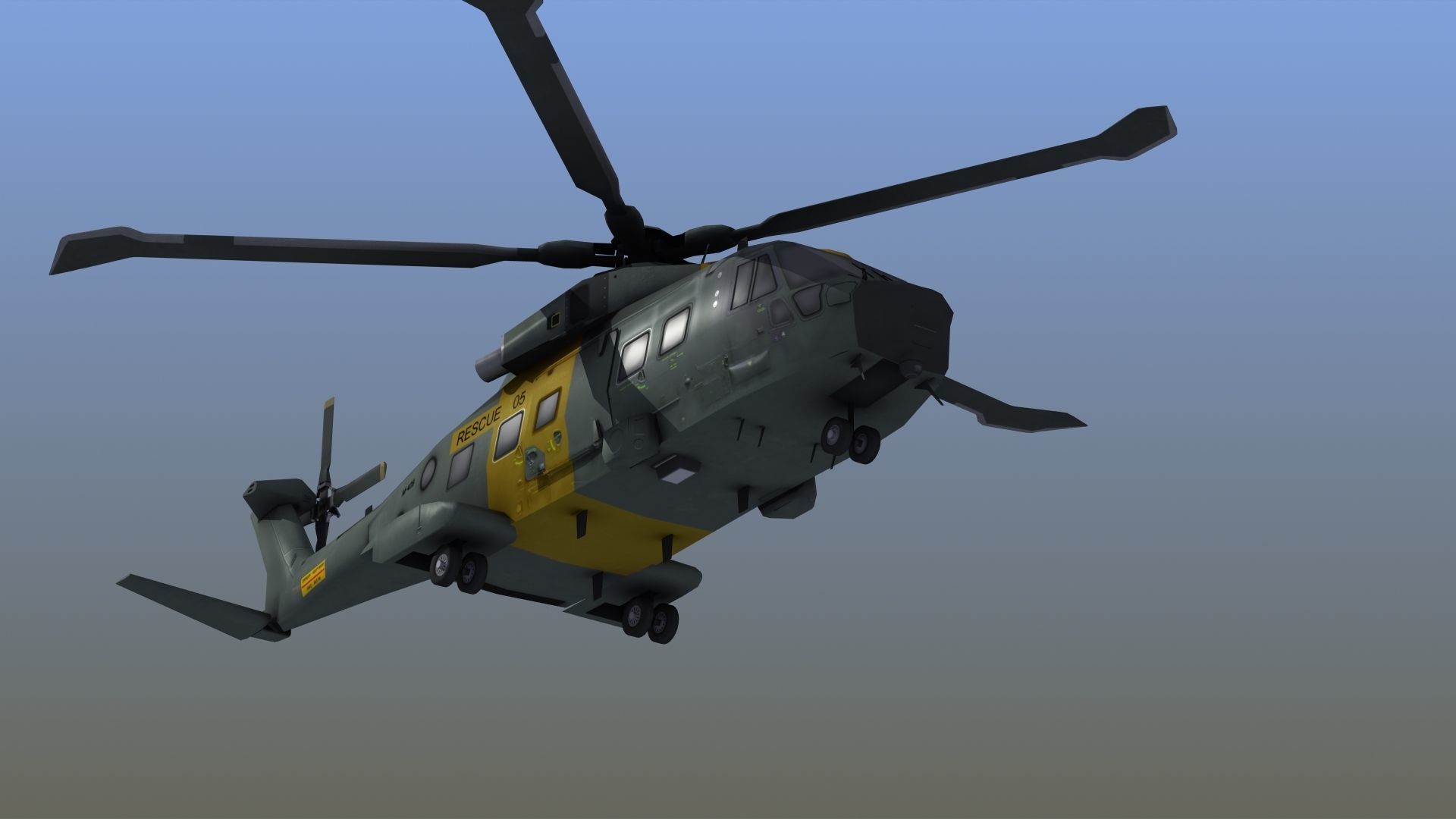 AW101 Merlin Rescue LD1 Low-poly 3D model_17