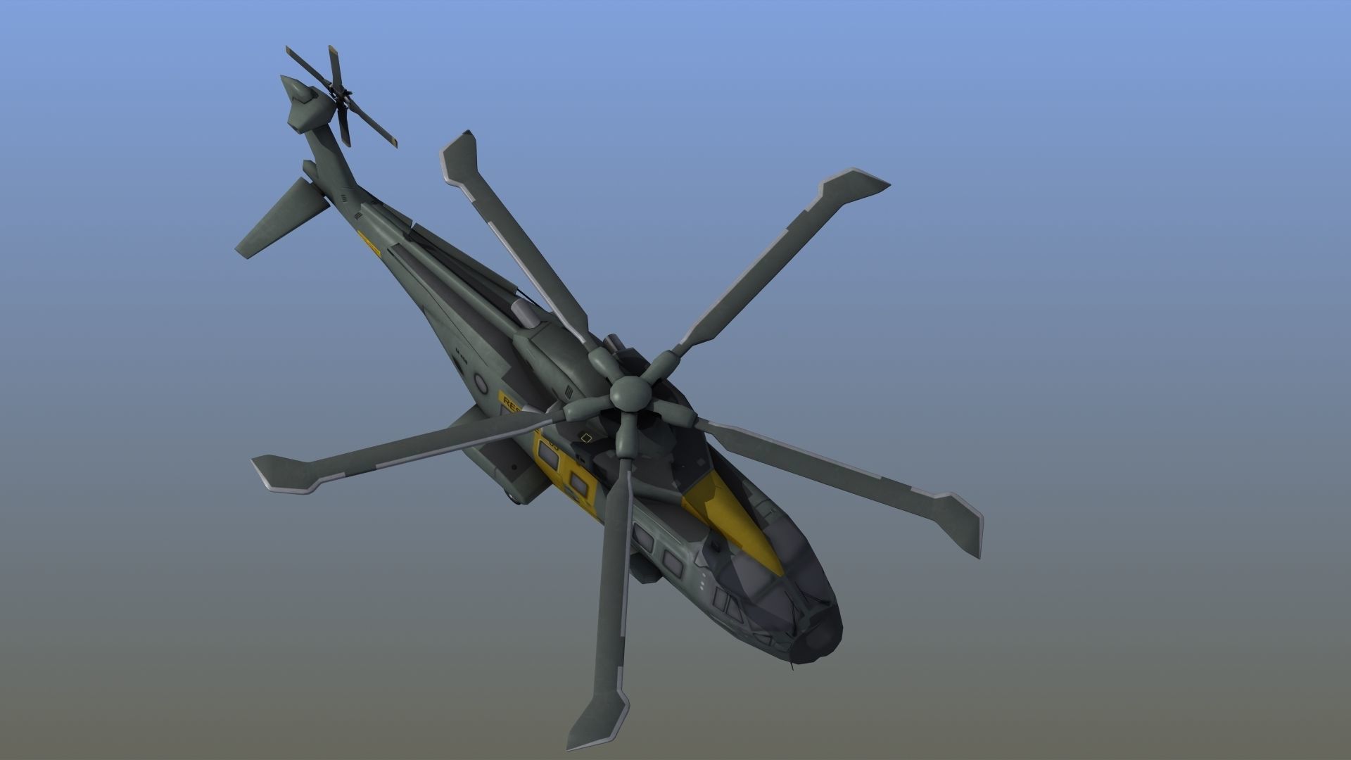 AW101 Merlin Rescue LD1 Low-poly 3D model_19