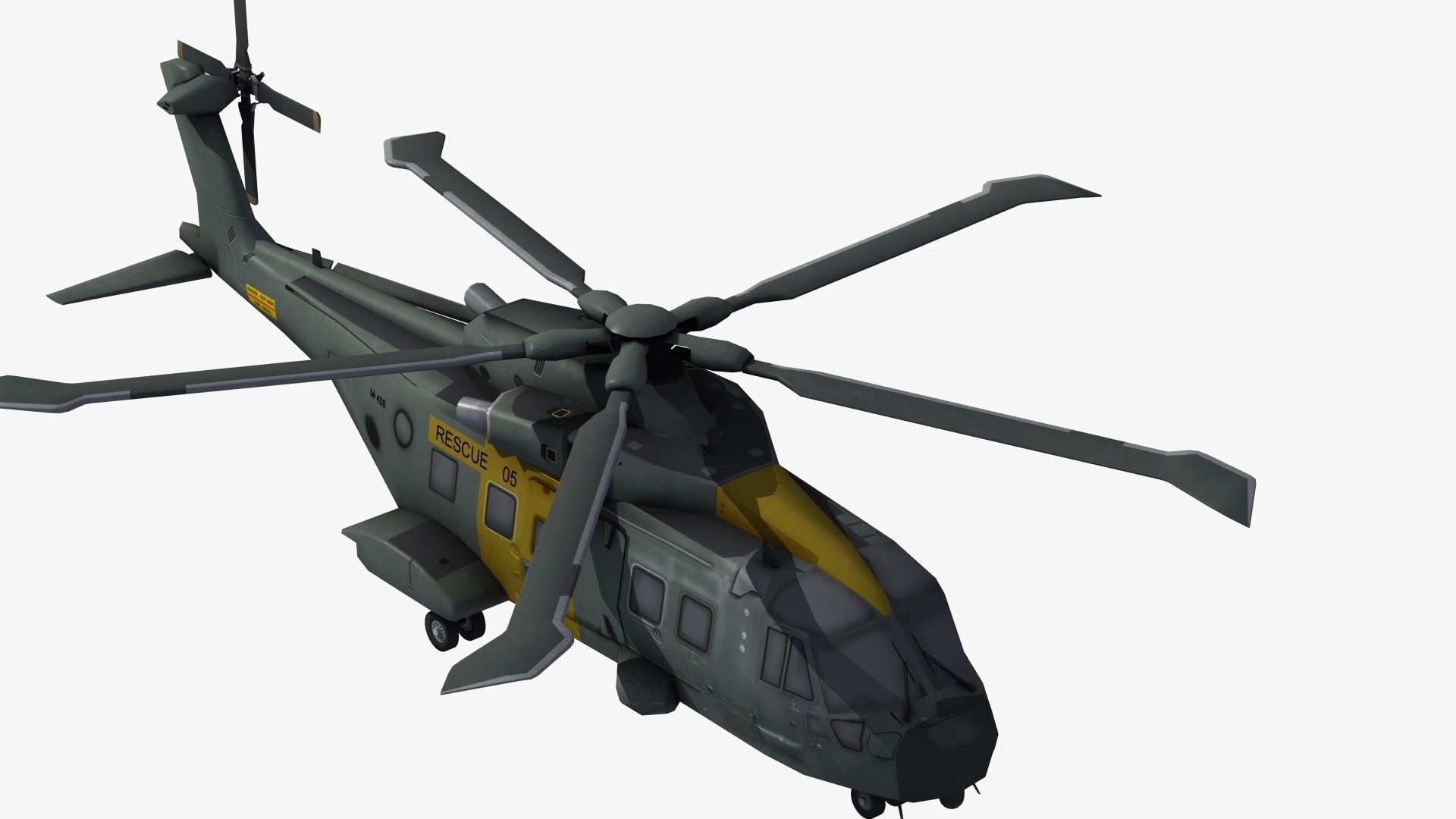 AW101 Merlin Rescue LD1 Low-poly 3D model_38