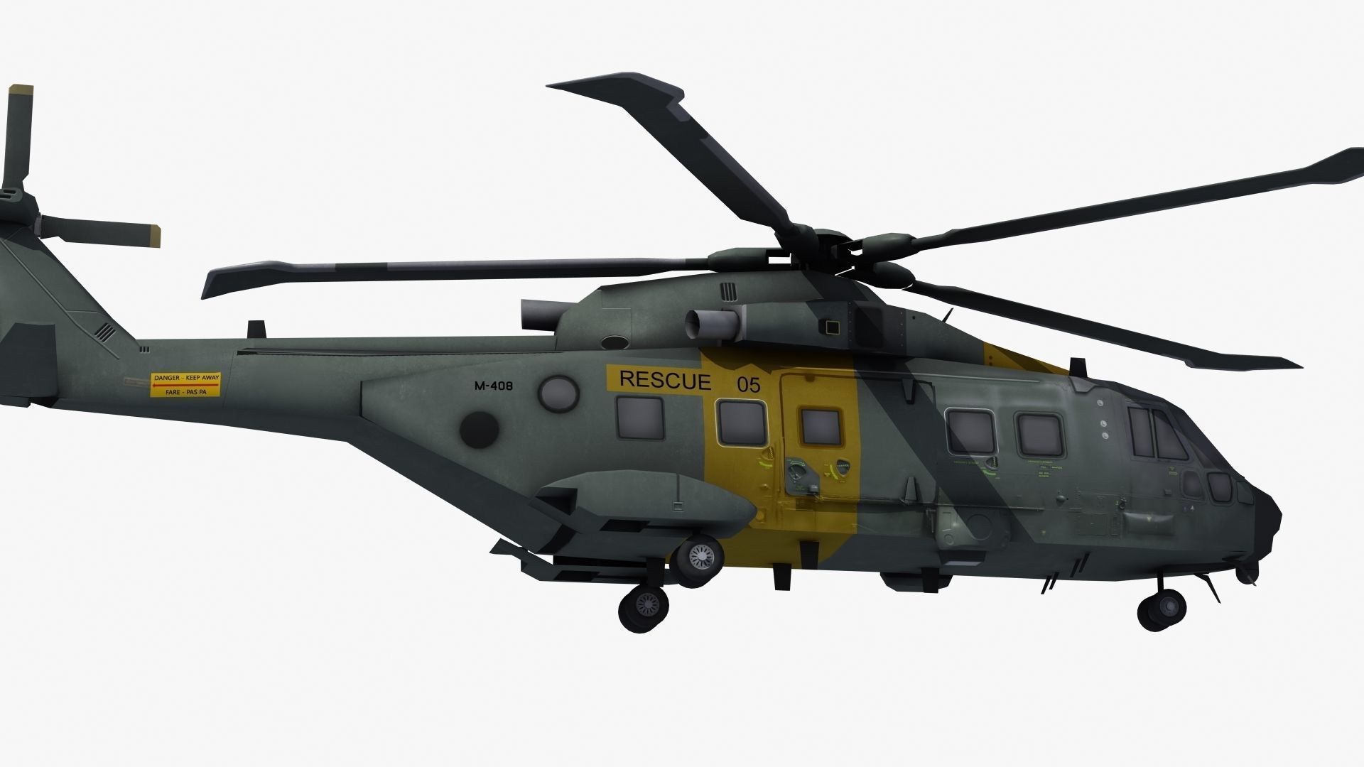 AW101 Merlin Rescue LD1 Low-poly 3D model_27