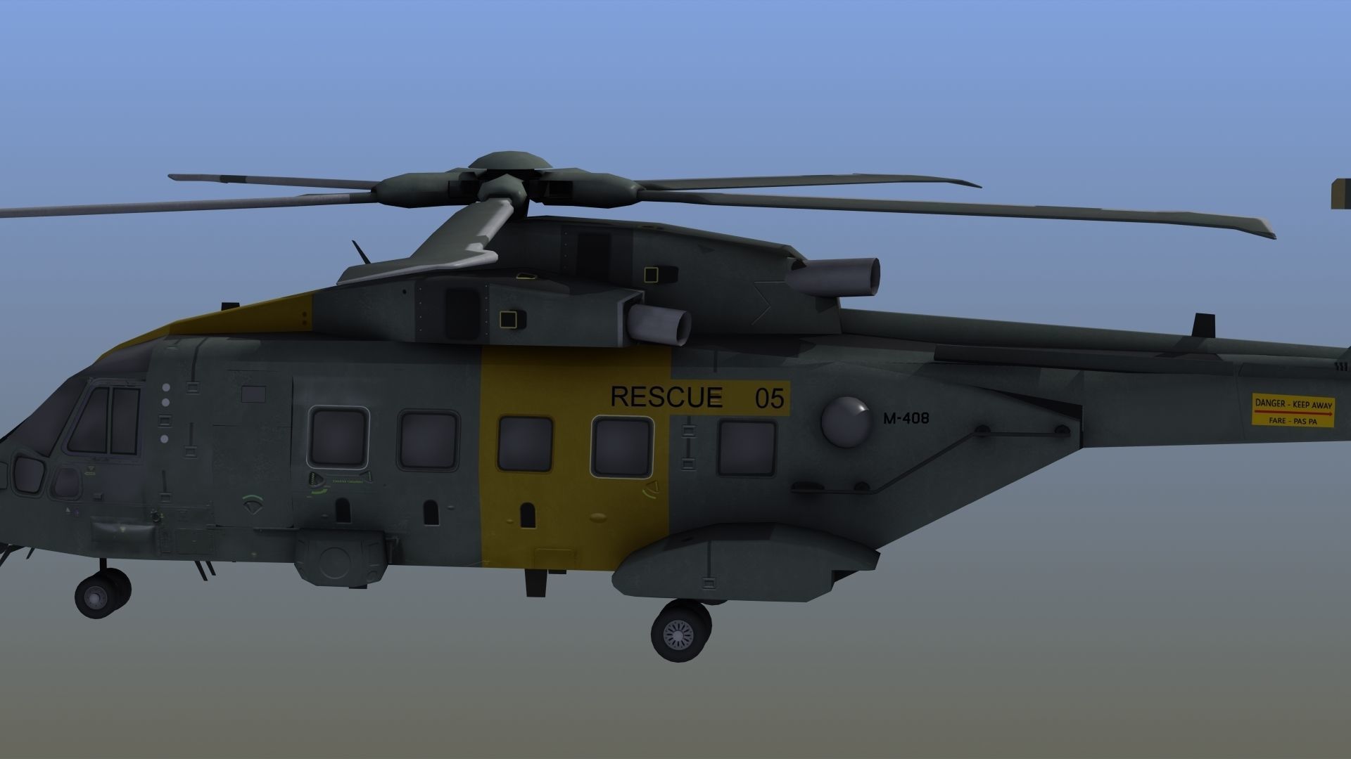 AW101 Merlin Rescue LD1 Low-poly 3D model_3