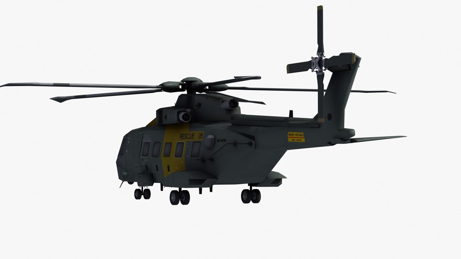 AW101 Merlin Rescue LD1 Low-poly 3D model_24