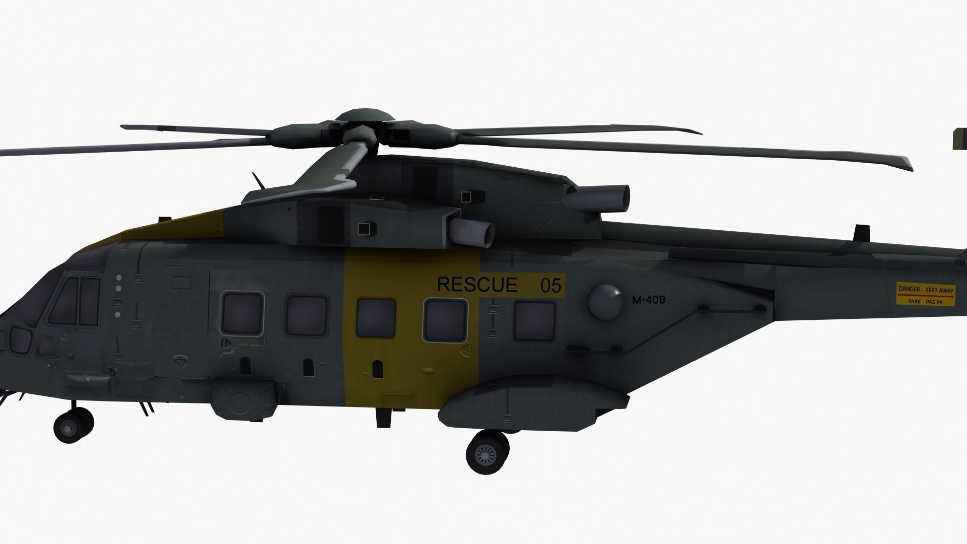 AW101 Merlin Rescue LD1 Low-poly 3D model_23