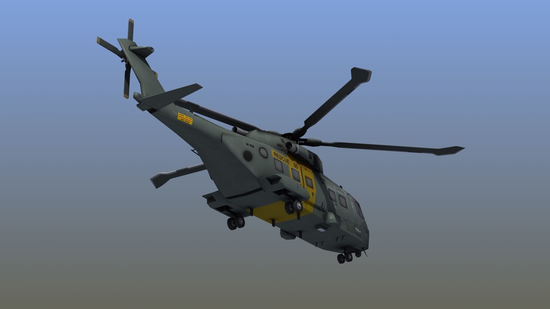 AW101 Merlin Rescue LD1 Low-poly 3D model_6