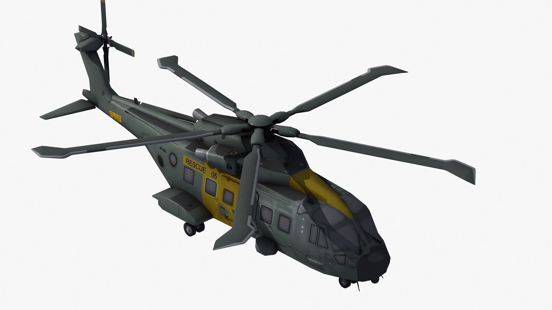 AW101 Merlin Rescue LD1 Low-poly 3D model_20