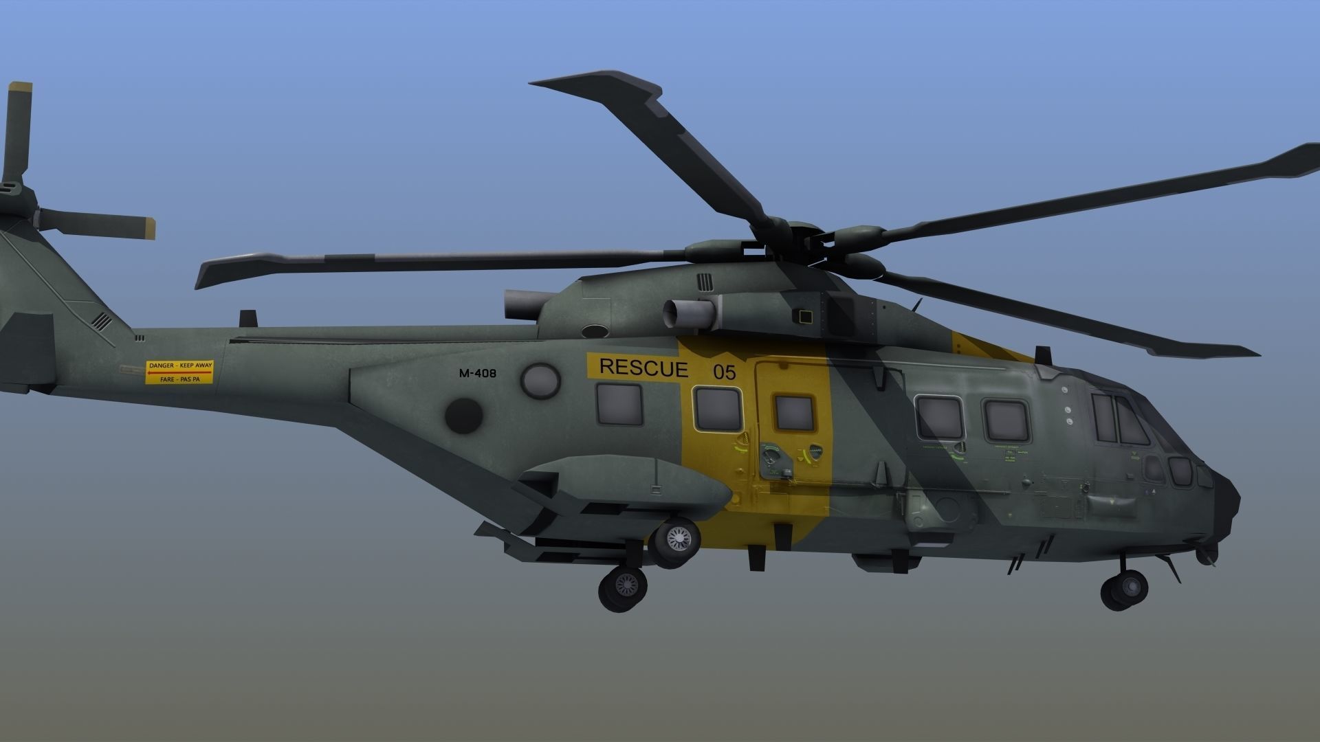 AW101 Merlin Rescue LD1 Low-poly 3D model_7