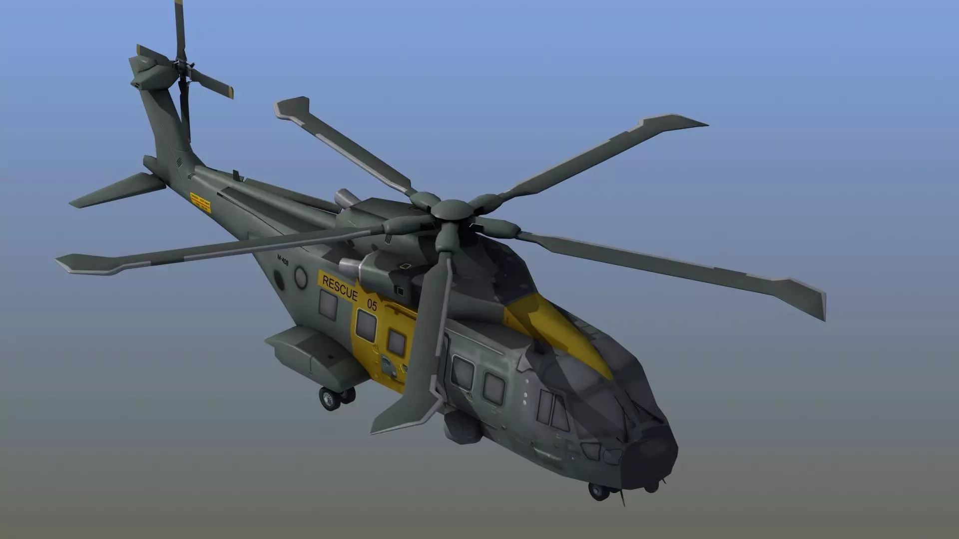 AW101 Merlin Rescue LD1 Low-poly 3D model_0