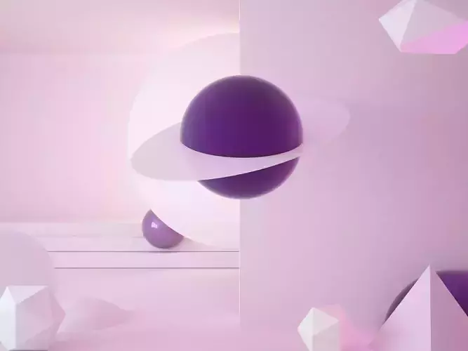 Abstract scene with planets universe