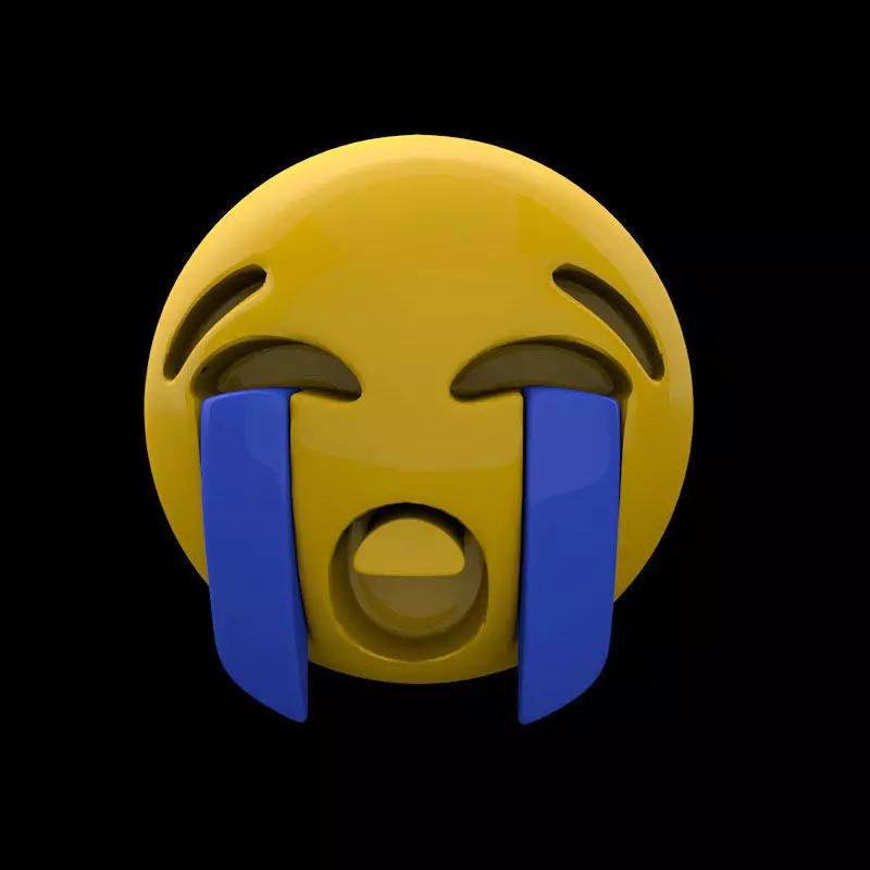 crying emoji 3D model_0