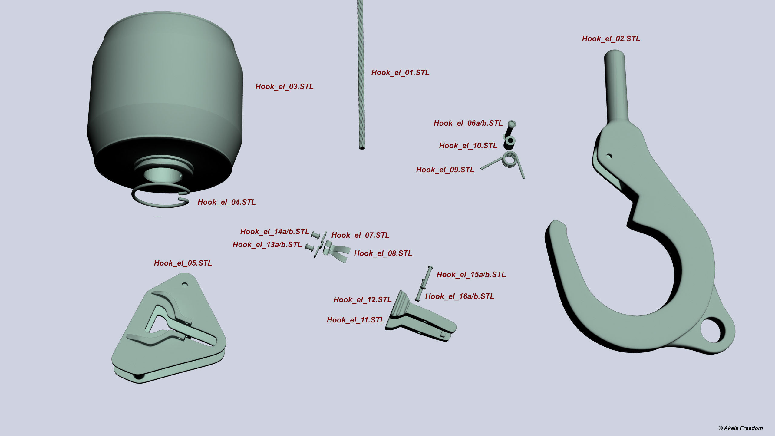 Hook for Hoist for Helicopter 3D print model_10