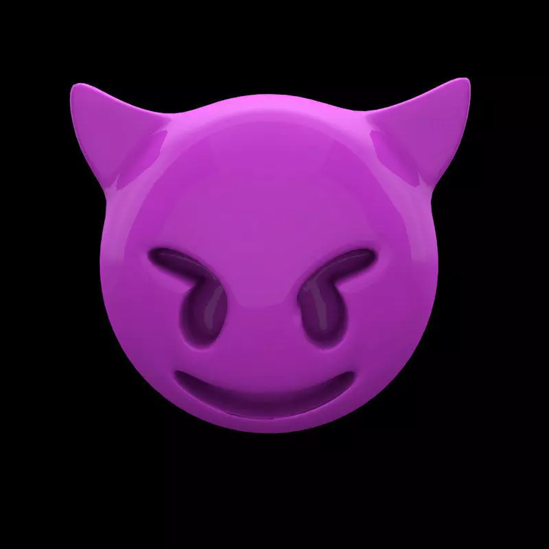demon emoji 3D model_0