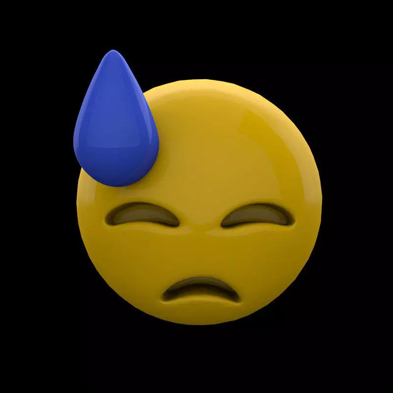 disappointed emoji 3D model_0