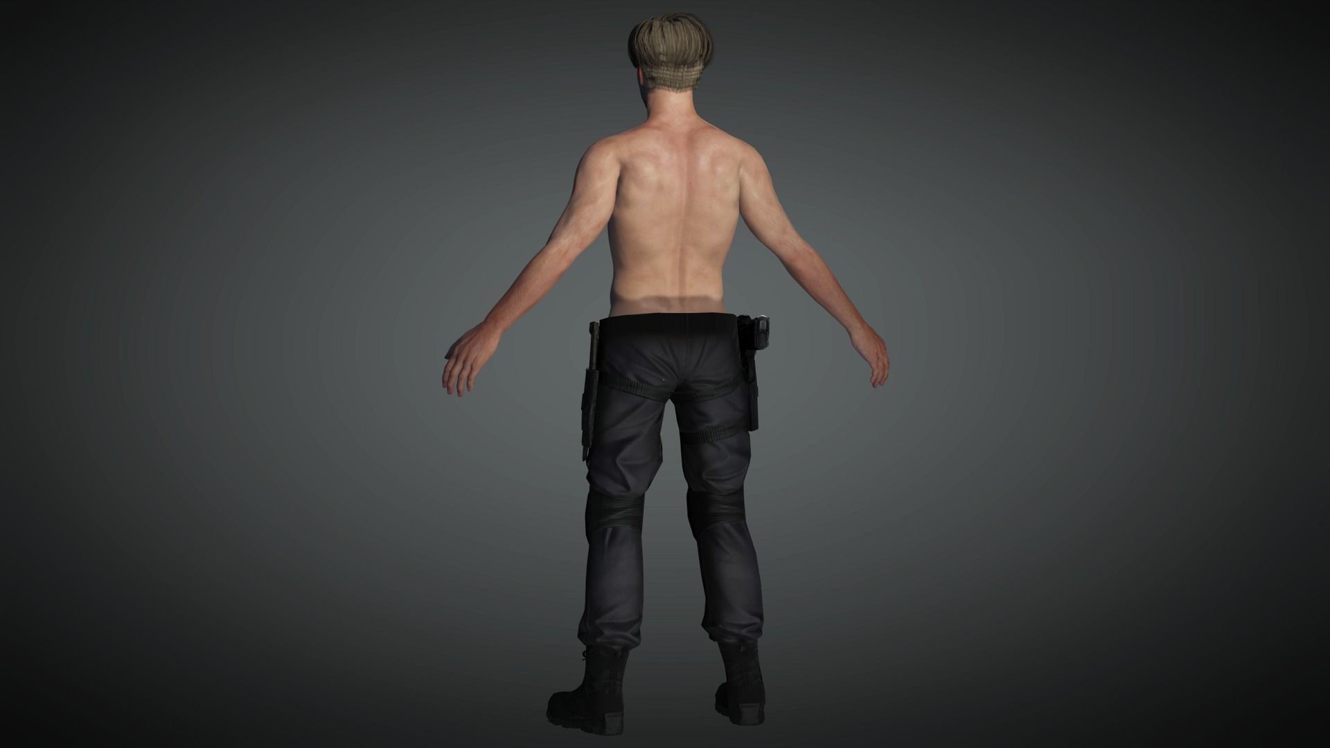 AAA Military Male Character 04 Low-poly 3D model_9