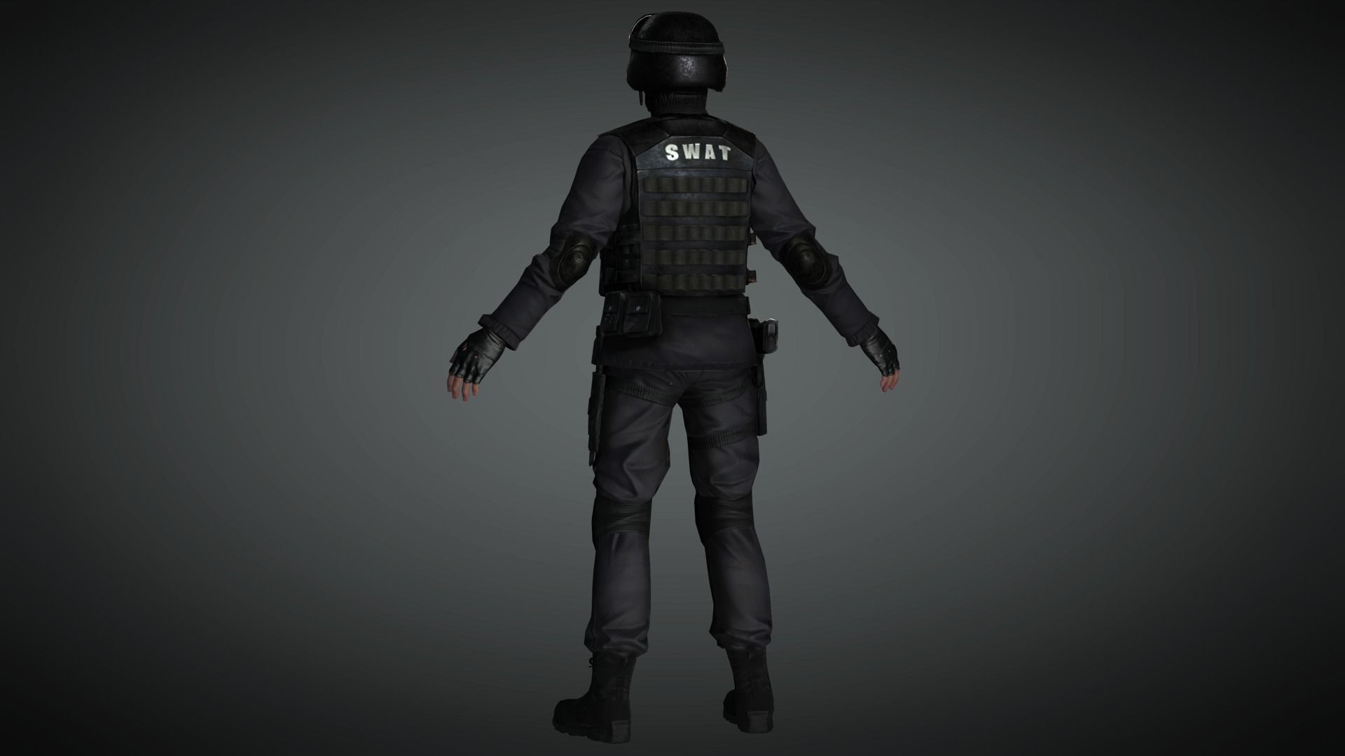 AAA Military Male Character 04 Low-poly 3D model_6