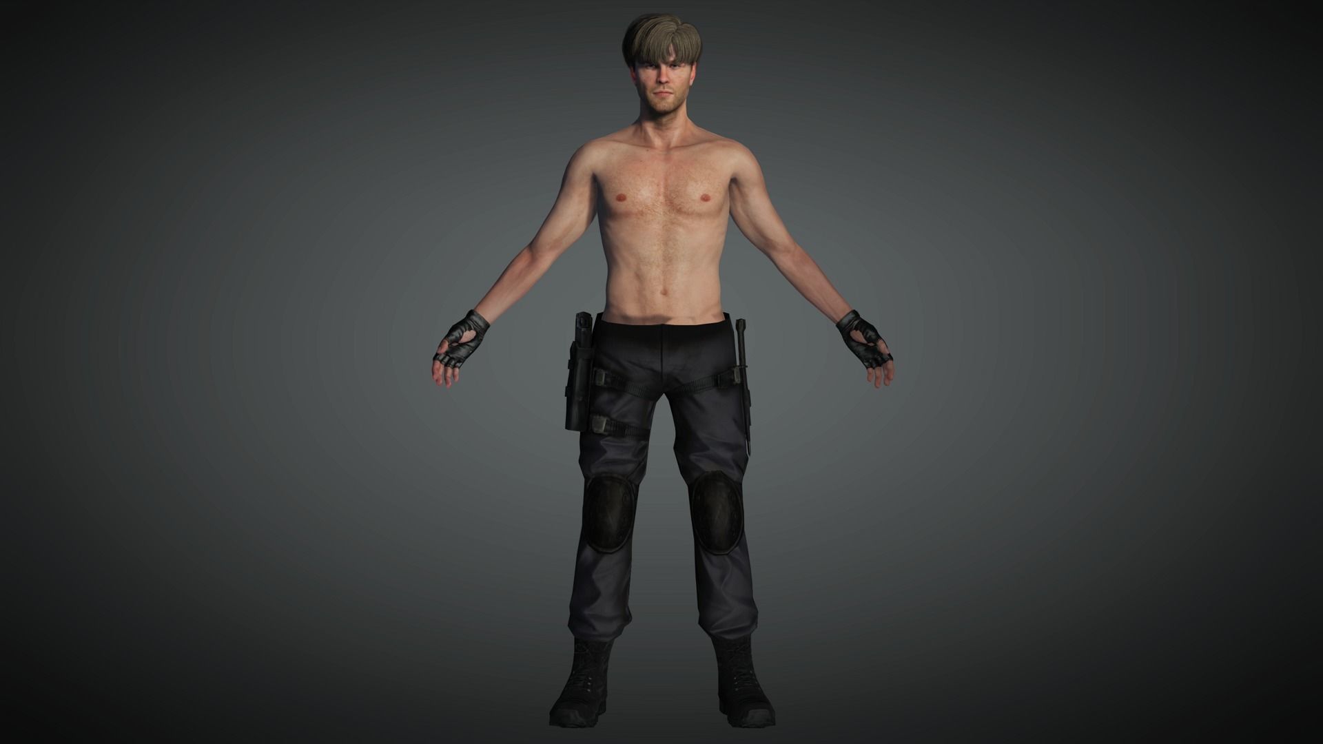 AAA Military Male Character 04 Low-poly 3D model_3