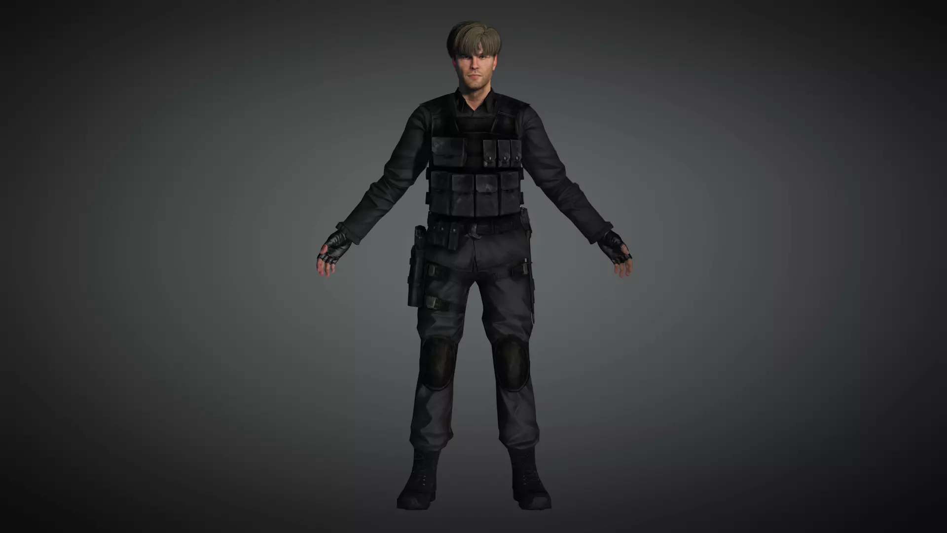 AAA Military Male Character 04 Low-poly 3D model_0