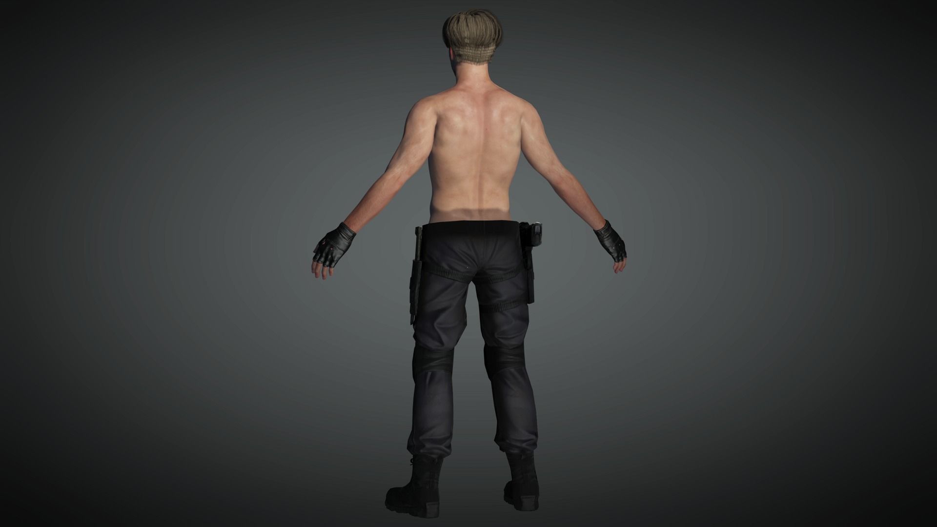 AAA Military Male Character 04 Low-poly 3D model_8