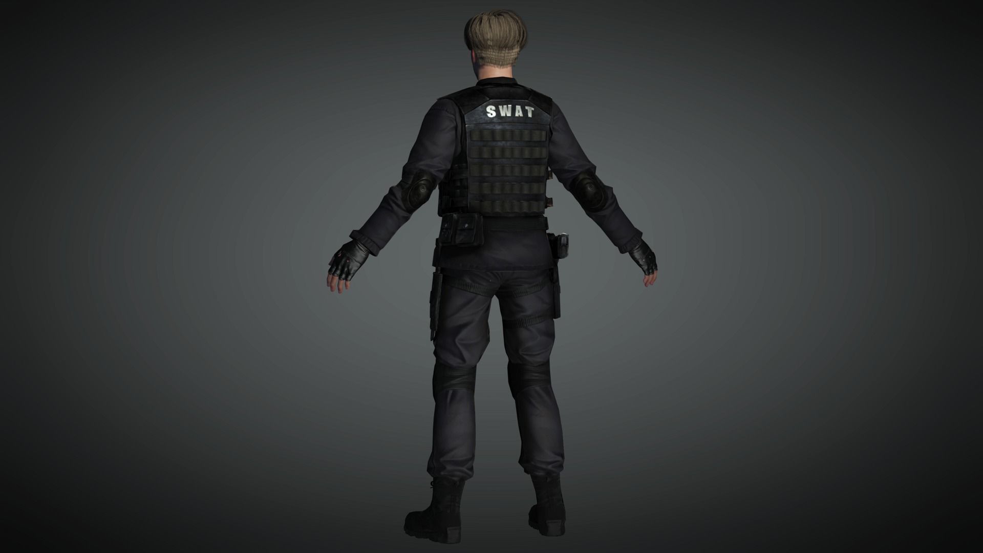 AAA Military Male Character 04 Low-poly 3D model_7