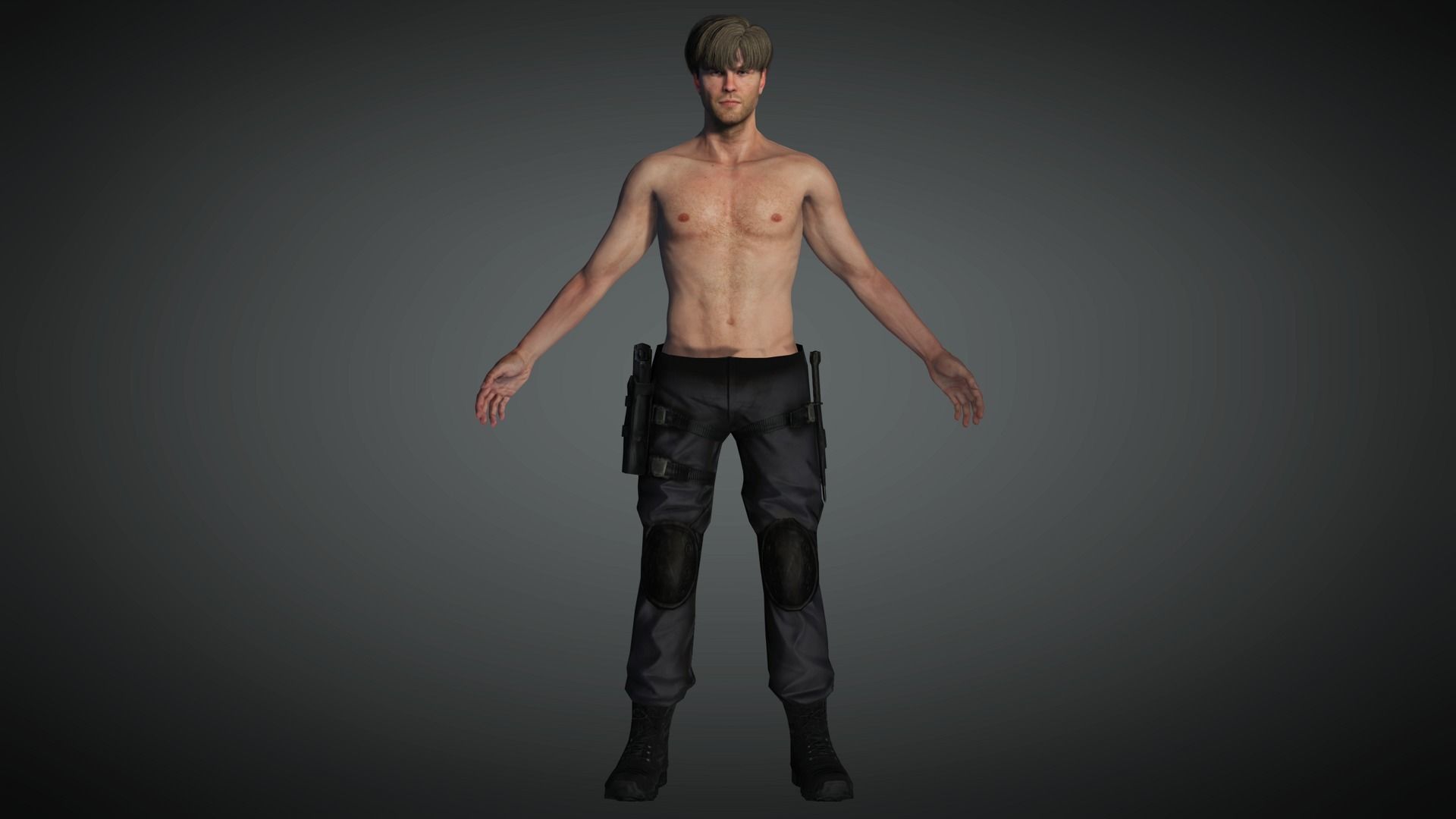 AAA Military Male Character 04 Low-poly 3D model_4