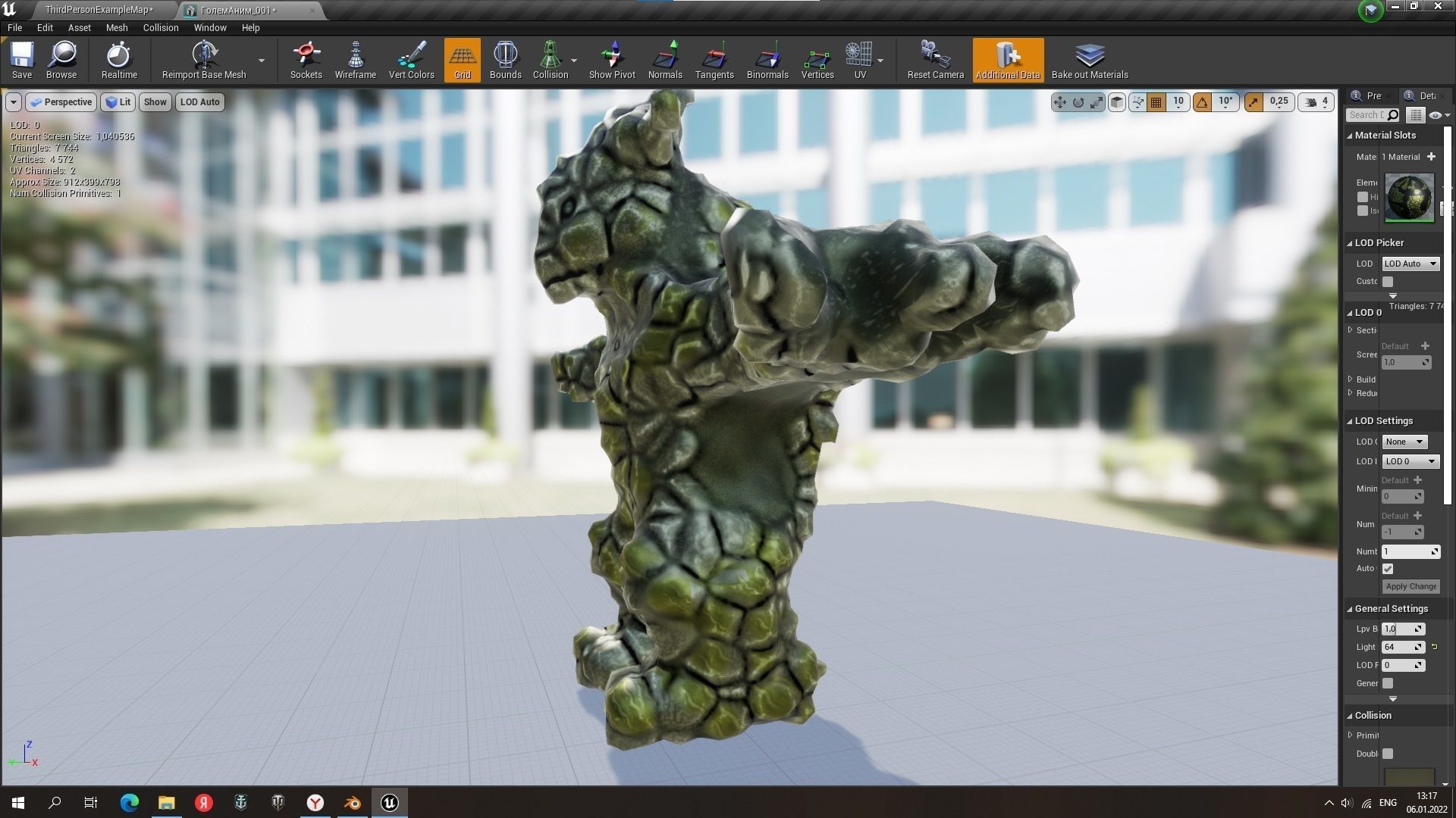 low-poly character model monster golem strongholds for games Low-poly 3D model_2