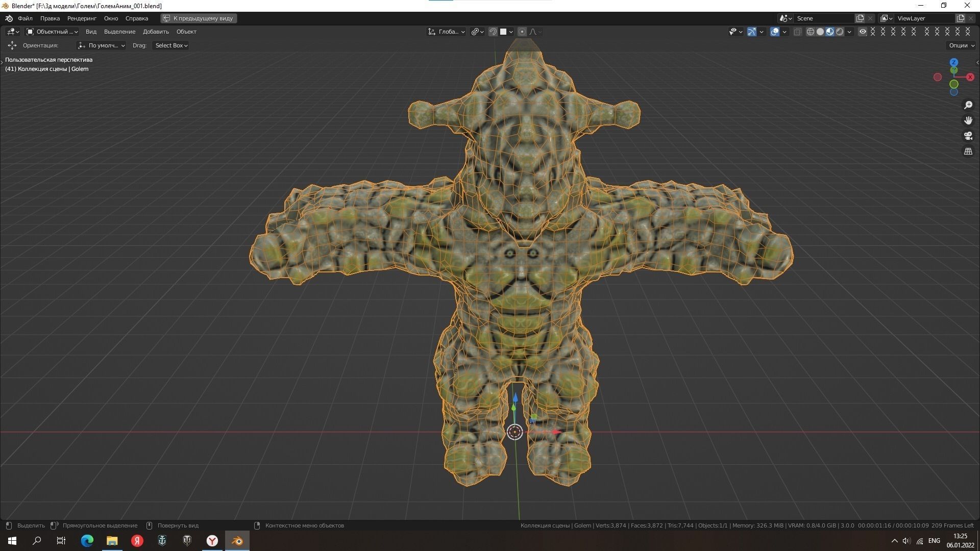 low-poly character model monster golem strongholds for games Low-poly 3D model_11