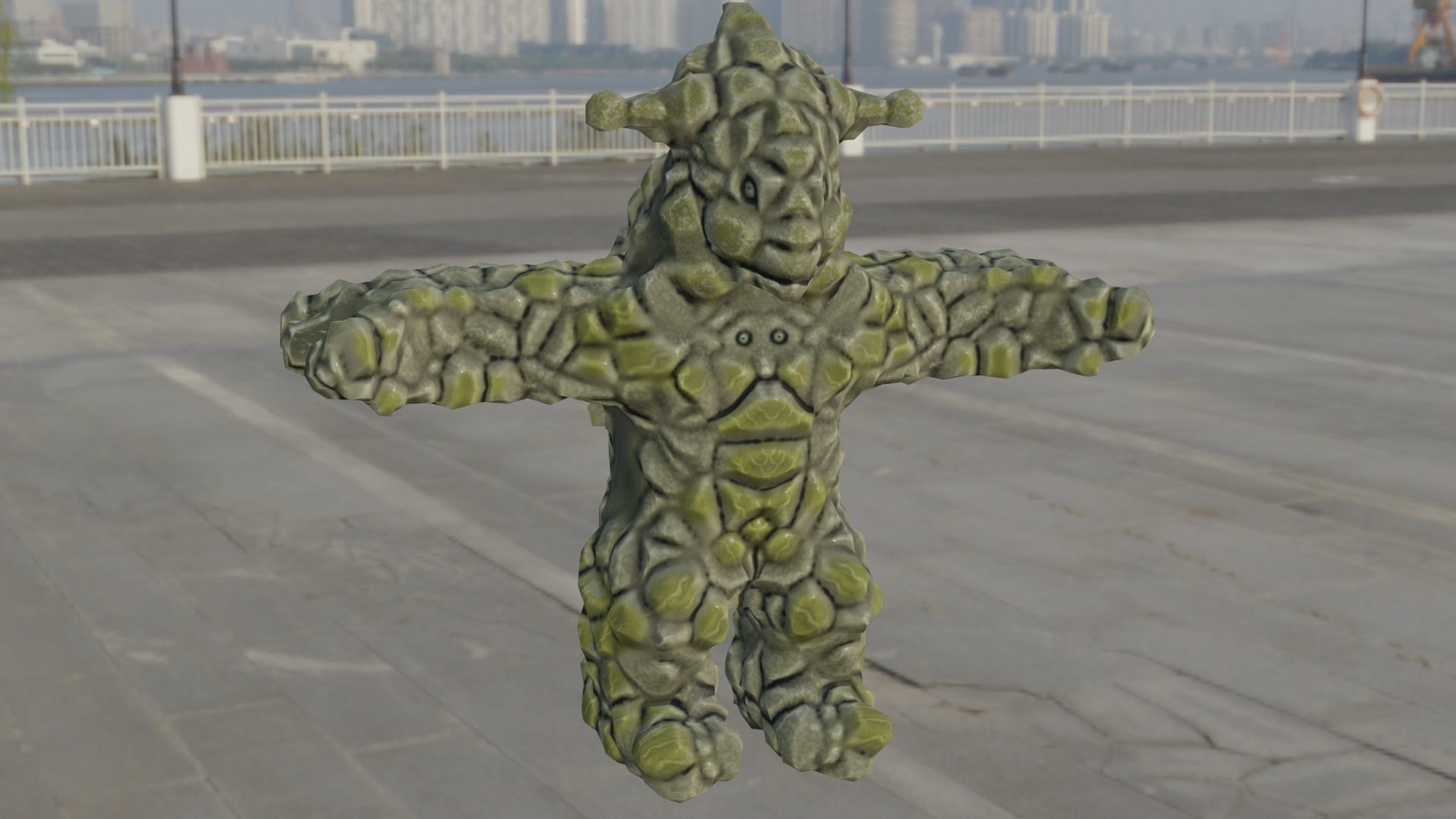 low-poly character model monster golem strongholds for games Low-poly 3D model_1