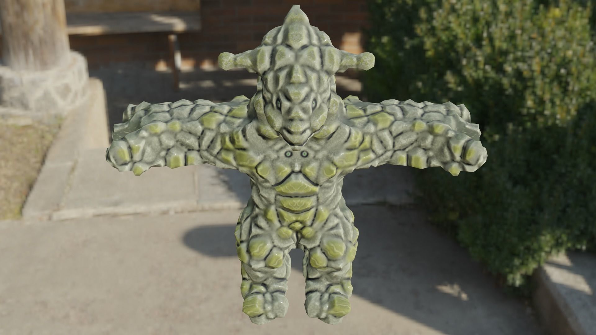 low-poly character model monster golem strongholds for games Low-poly 3D model_7