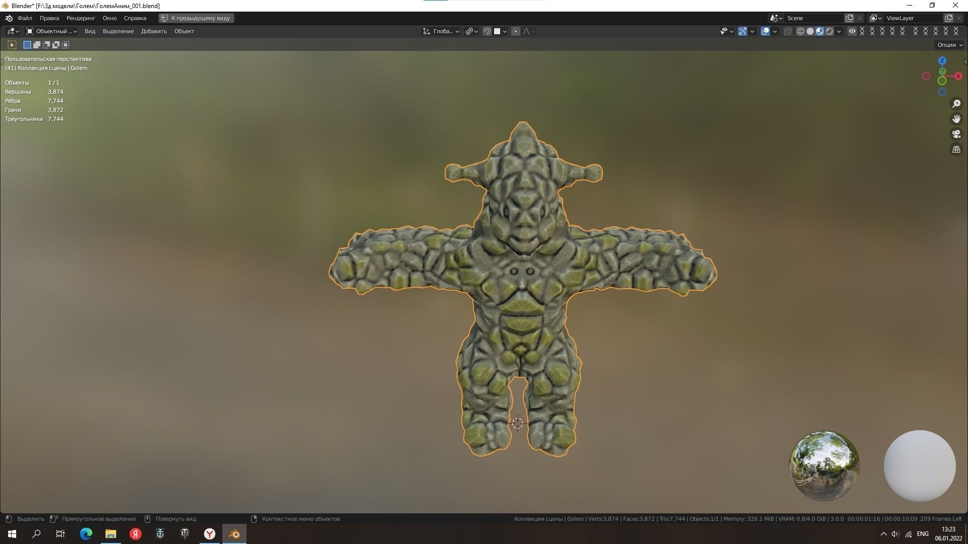 low-poly character model monster golem strongholds for games Low-poly 3D model_10