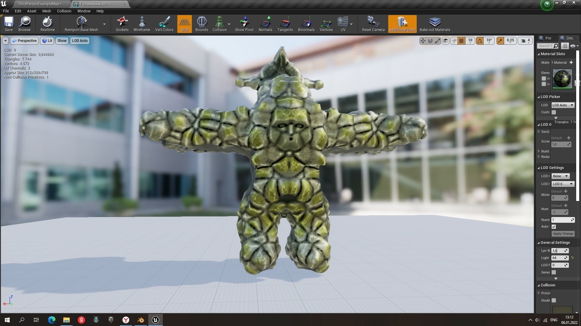 low-poly character model monster golem strongholds for games Low-poly 3D model_5