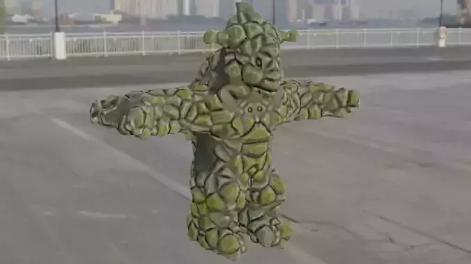 low-poly character model monster golem strongholds for games