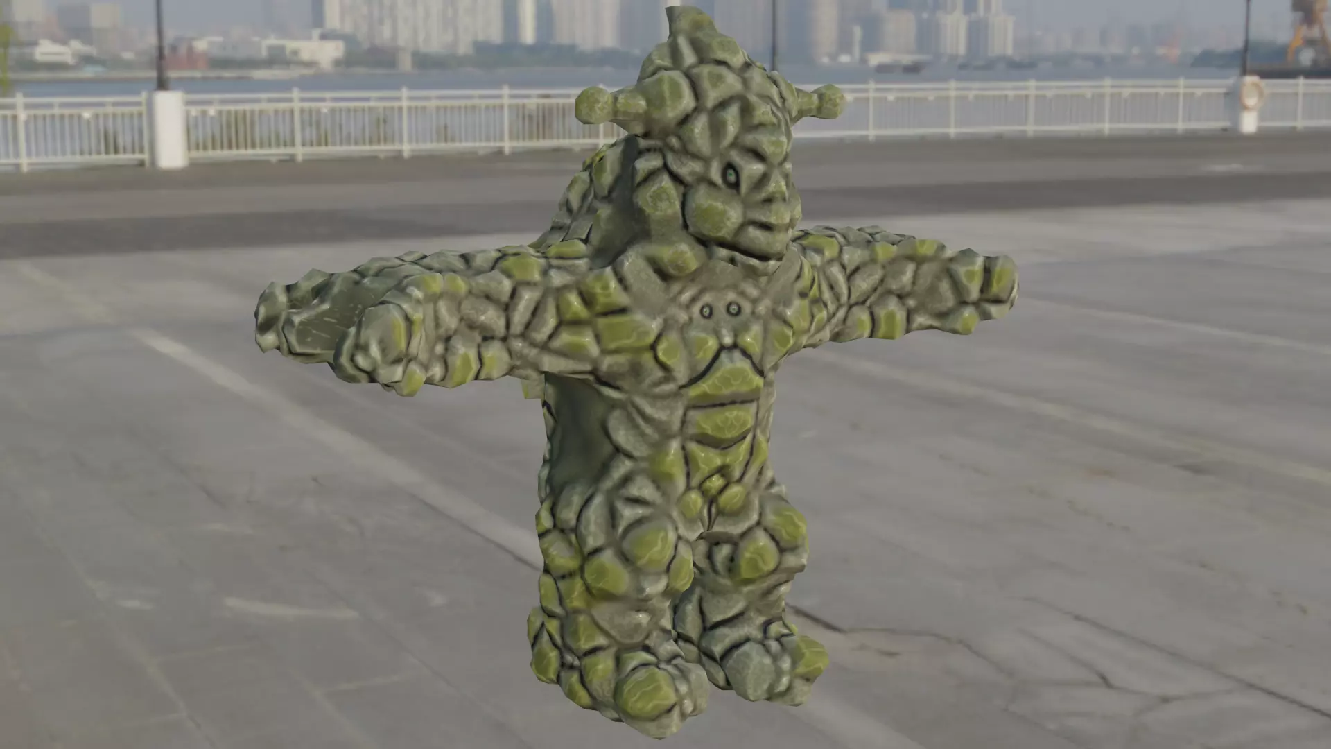 low-poly character model monster golem strongholds for games Low-poly 3D model_0