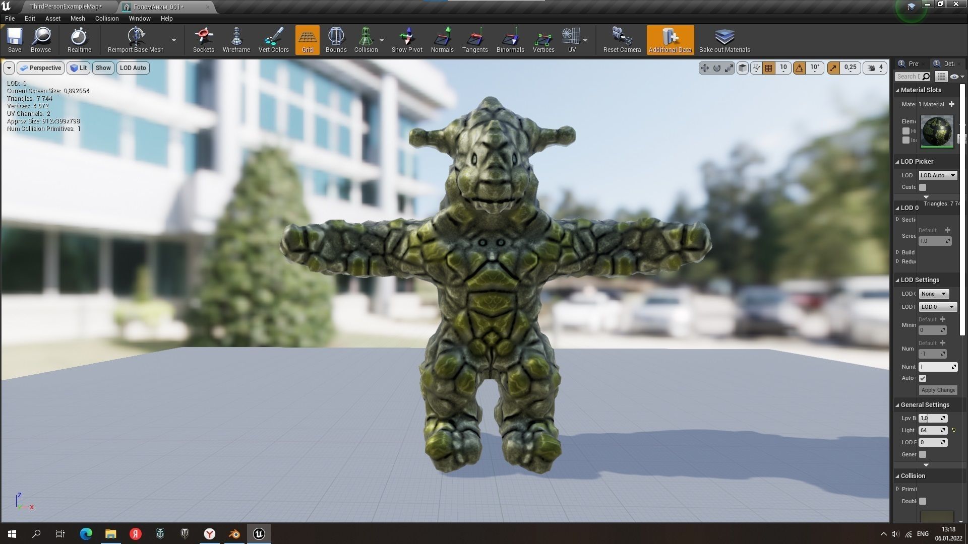 low-poly character model monster golem strongholds for games Low-poly 3D model_3