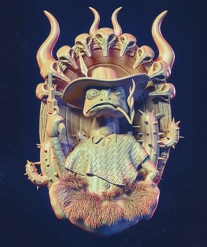 Chameleon of the old west Rango 3D print model